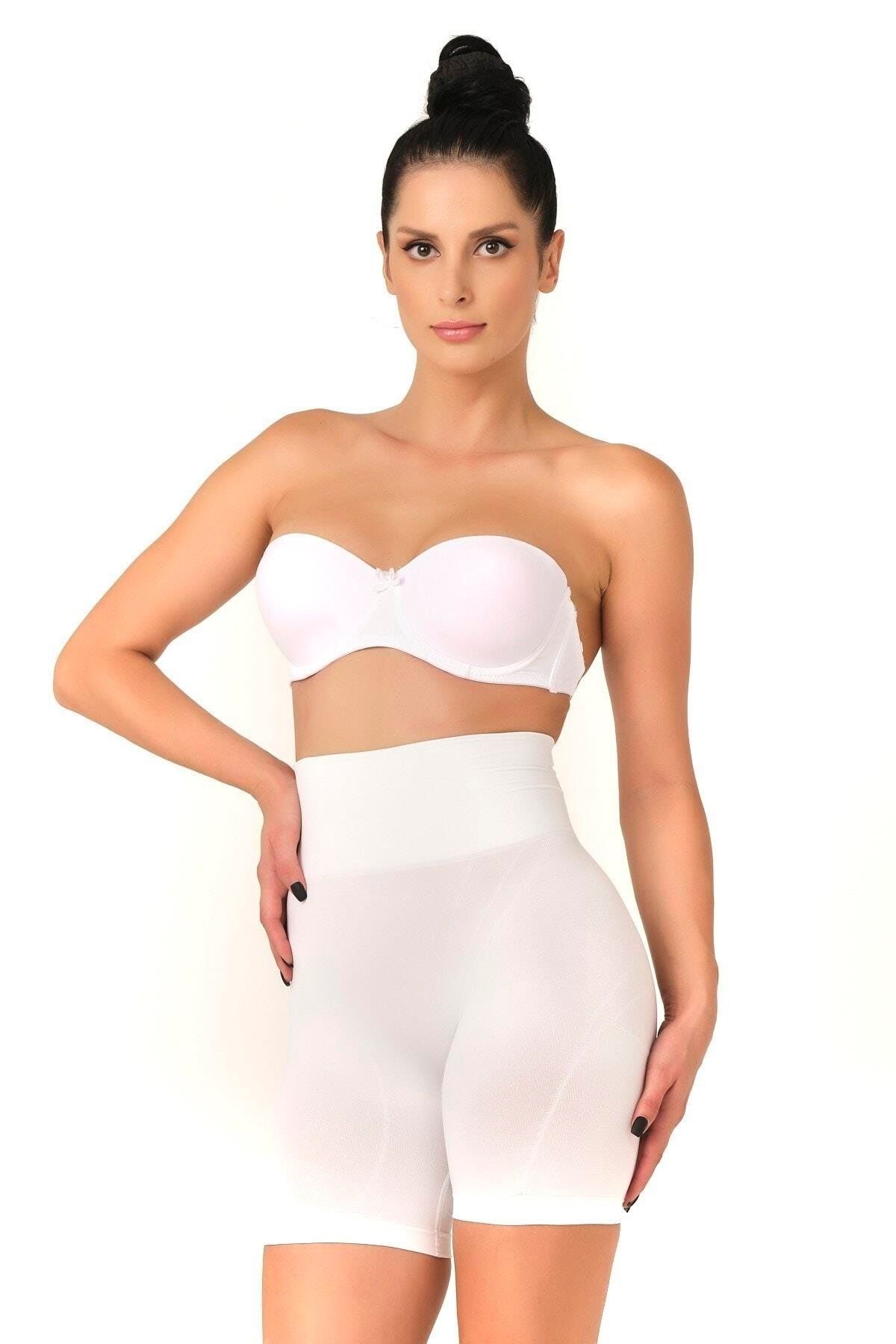 GiyimCity BEYAZ Düşük Bel Double Pantalon Korse