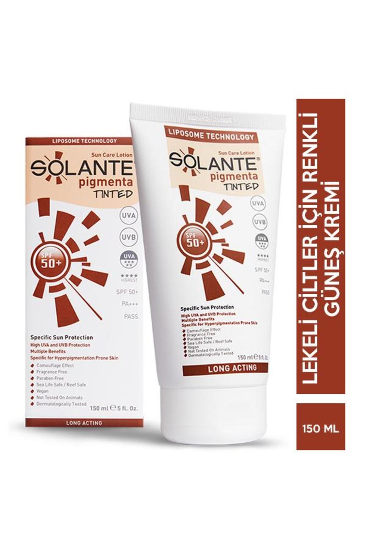 Solante Pigmenta Tinted Spf 50 150 ML Renkli Güneş Kremi - Diş Beyazlatıcı Köpük Hediye
