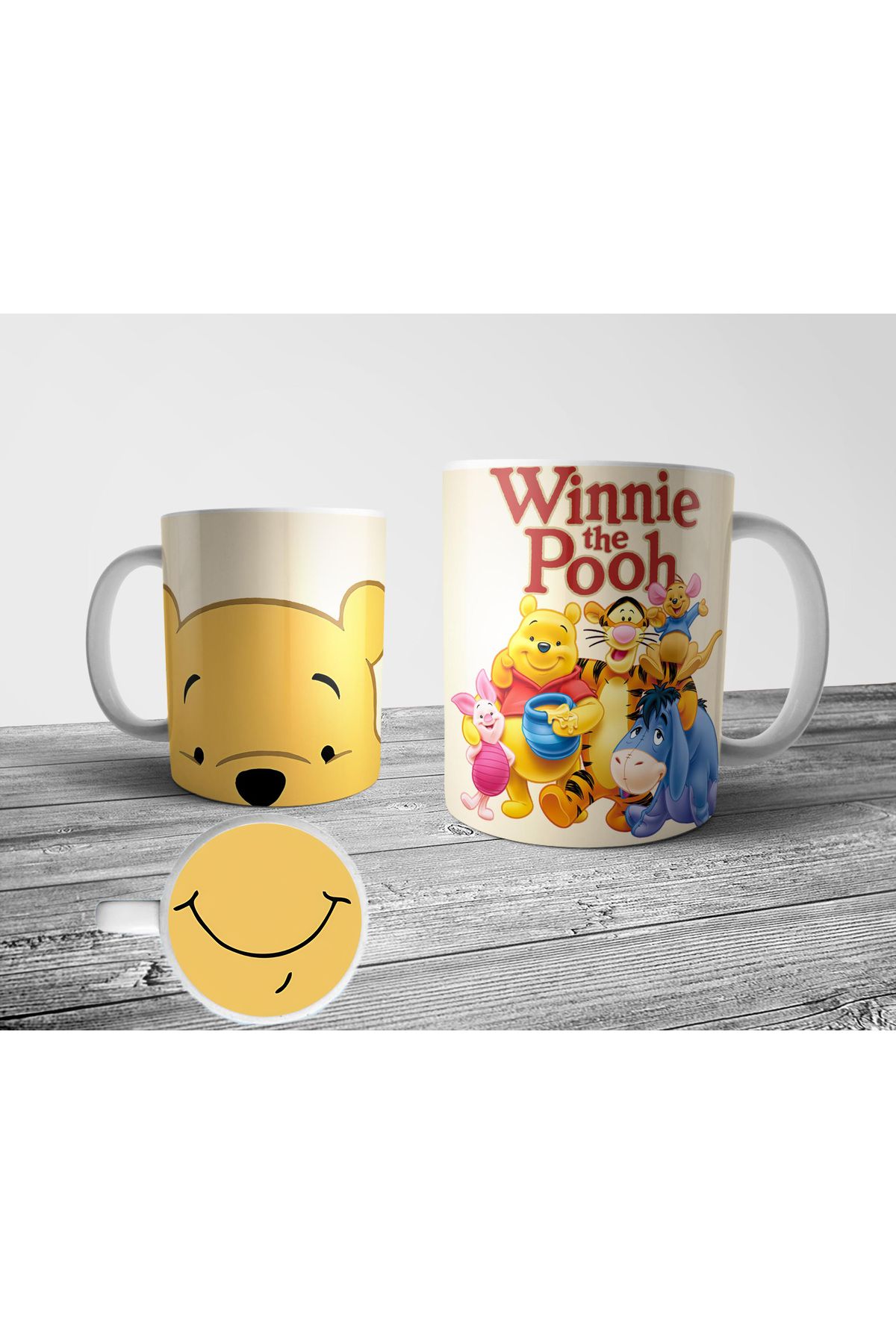 Pixxa Winnie The Pooh Alt Tabanı Ağız Tasarımlı Kupa Bardak