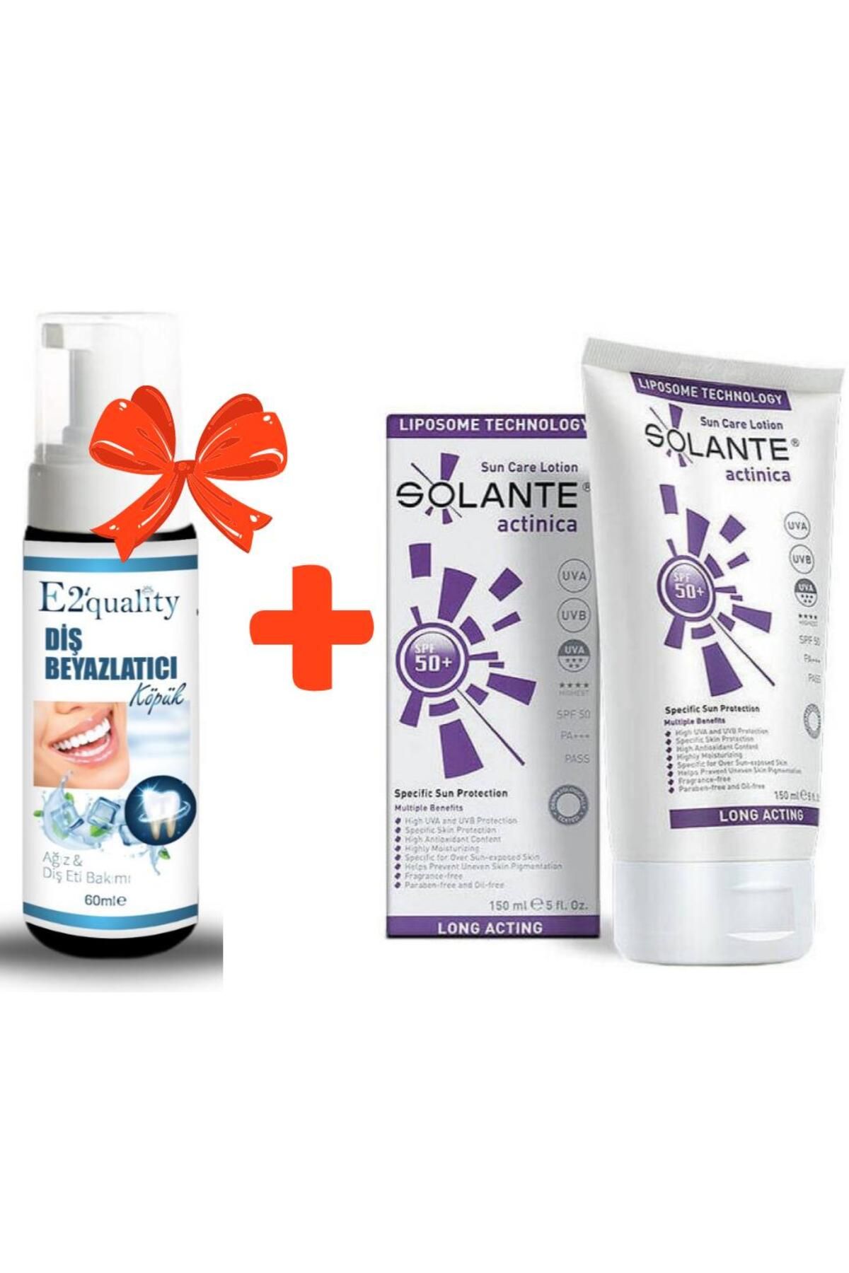 Solante E2'quality Diş Beyazlatıcı Köpük + Solante Actinica Spf 50 150 ML Güneş Kremi