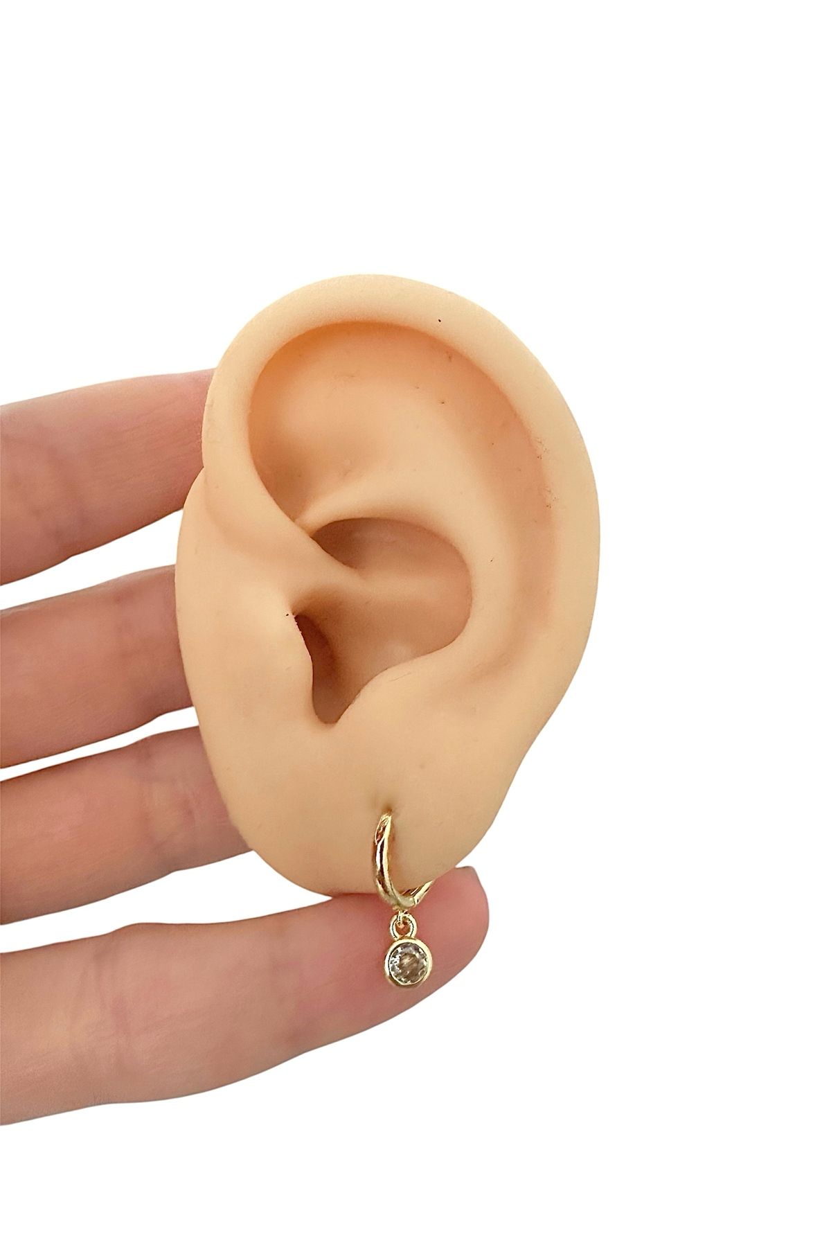 My Bellas Jewels Cerrahi Çelik Zirkon Sallantılı Taşlı Halka Tragus Piercing, Helix, Flat, Conch, Lobe (1 Adet)