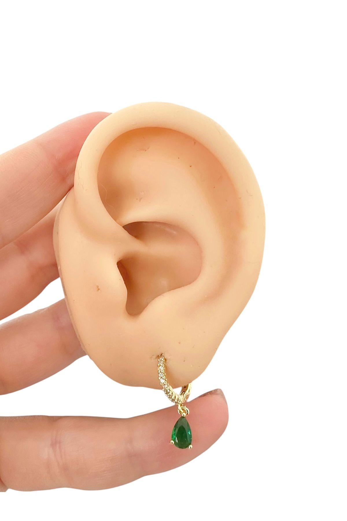 My Bellas Jewels Cerrahi Çelik Zirkon Sallantılı Taşlı Halka Tragus Piercing, Helix, Flat, Conch, Lobe (1 Adet)