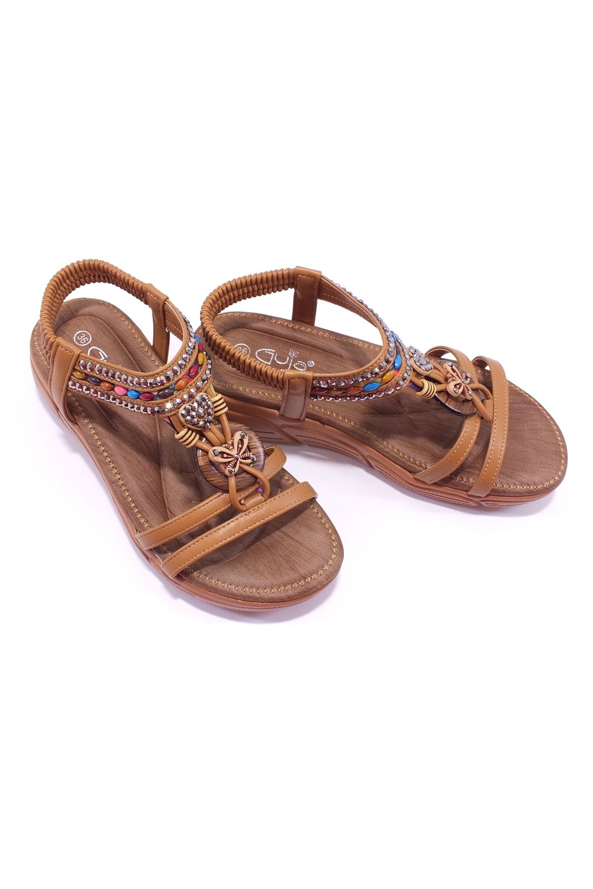 Guja 25Y154-2 Taşlı Sandalet ( KALIBI 1 NUMARA KÜÇÜKTÜR )