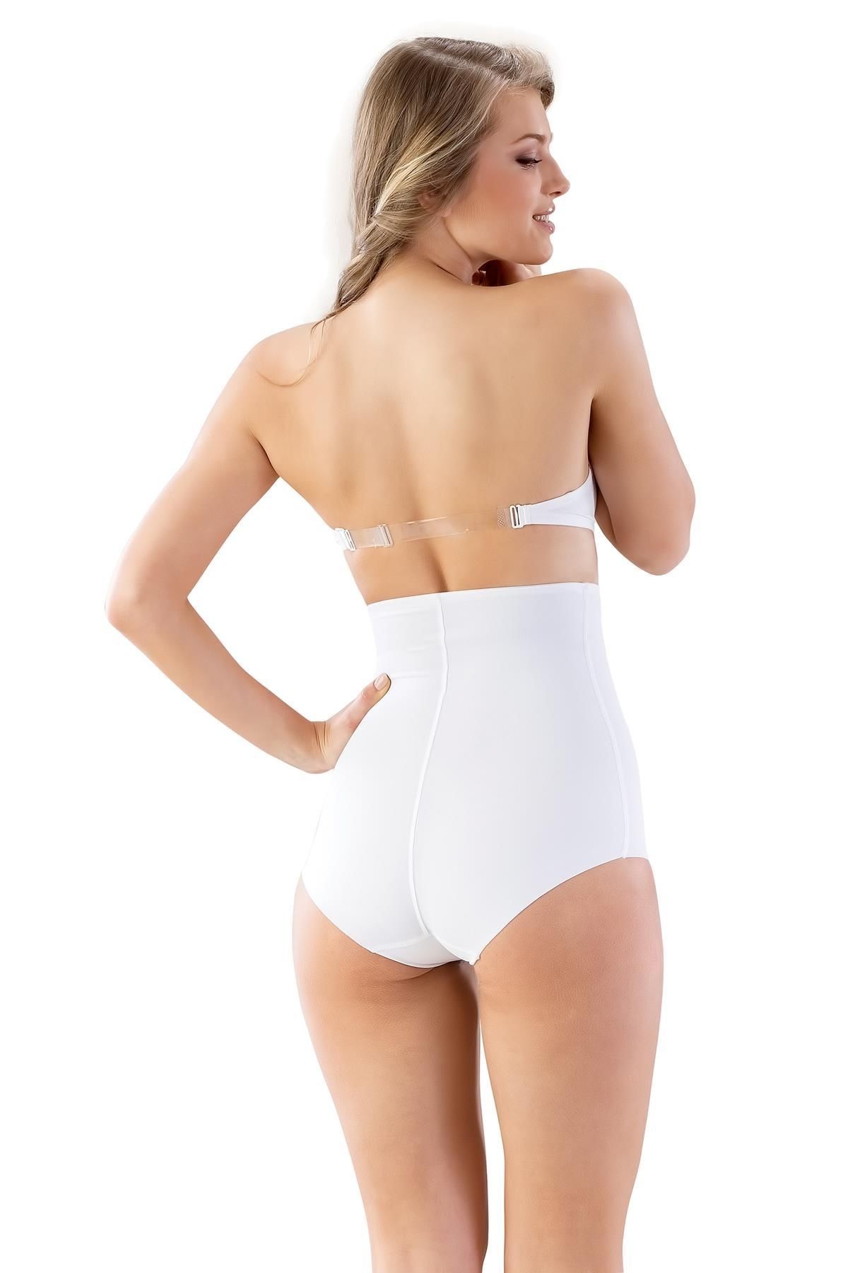 GiyimCity BEYAZ Yüksek Bel Slip Lazer Korse