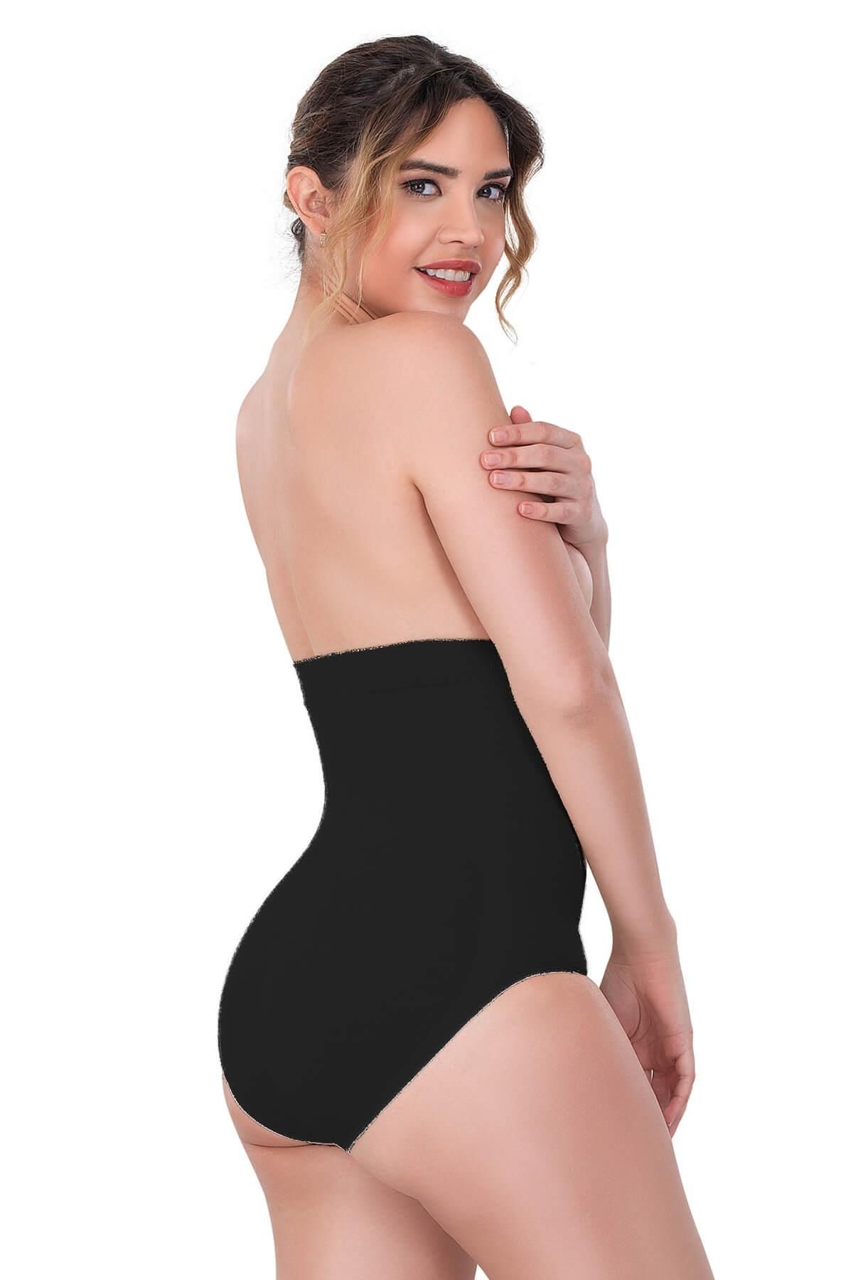 GiyimCity SİYAH Yüksek Bel Çıtçıtlı Slip Korse