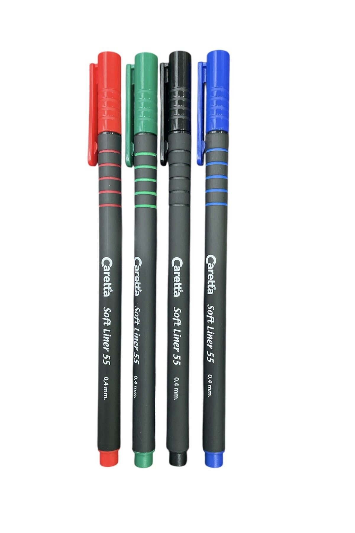 Caretta Softliner 0.4mm 4'lü Set ( Siyah Mavi Kırmızı Yeşil )