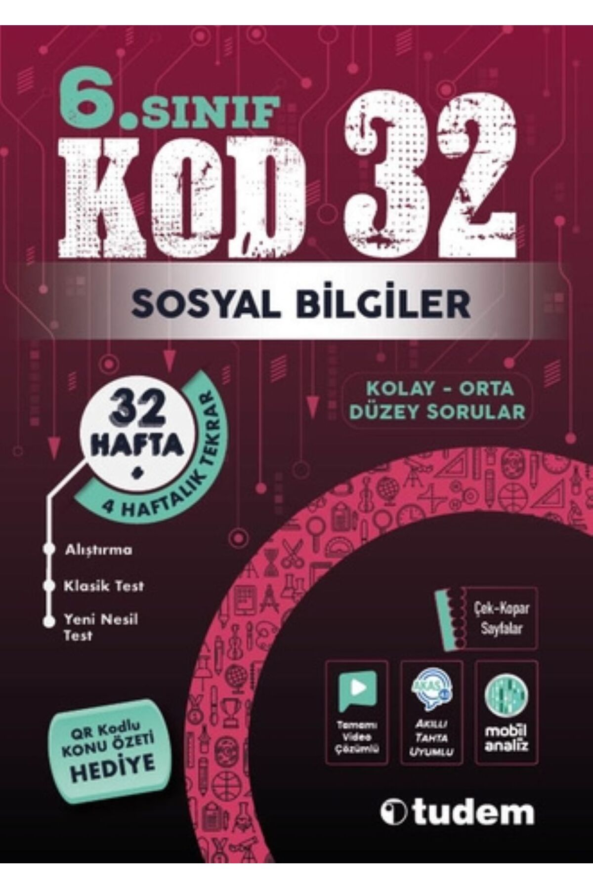 Tudem Yayınları TUDEM 6.Sınıf Sosyal Bilgiler Kod 32 (degerkitap)
