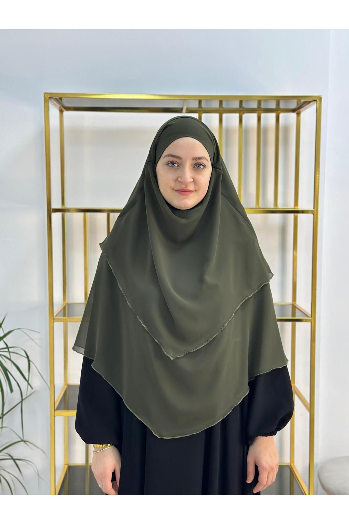 R&S modibone-Hijab Chiffon Soufflé, Ready-Made Veil, Khımar, Hijab, Khaki 1