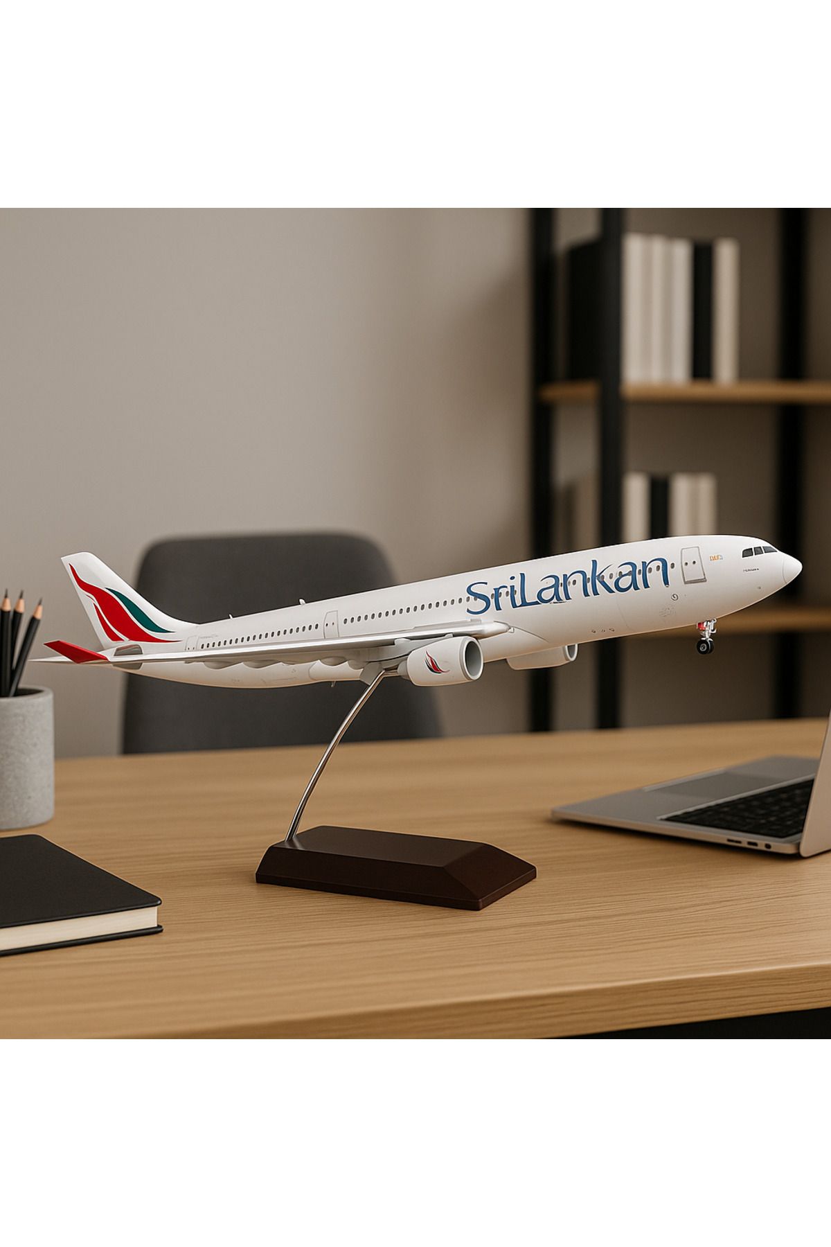 AYDINARTSHOP SriLankan Airlines Airbus A330 Uçak Maketi – 47 cm – 1:135 Ölçek – Ahşap Standlı