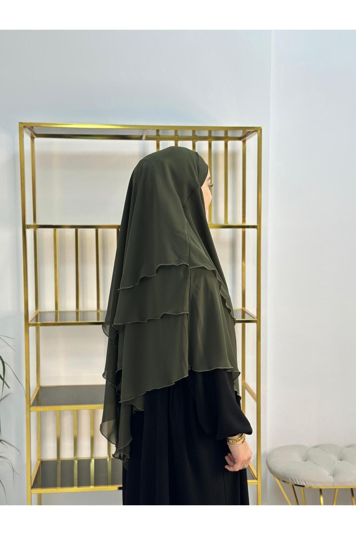 R&S modibone-Hijab Chiffon Soufflé, Ready-Made Veil, Khımar, Hijab, Khaki 5