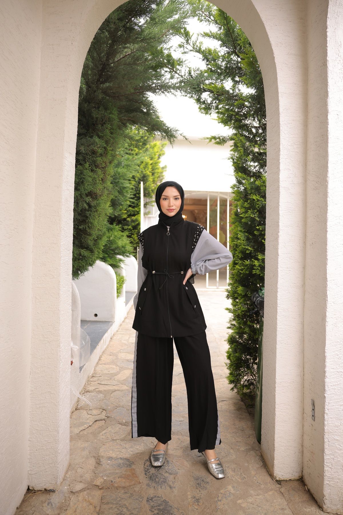 MİMİ Luxury Wear Kadın Tesettür Eşofman Takımı, Alt-üst Takım, Şık Ve Modern tesettür giyim Taş datay