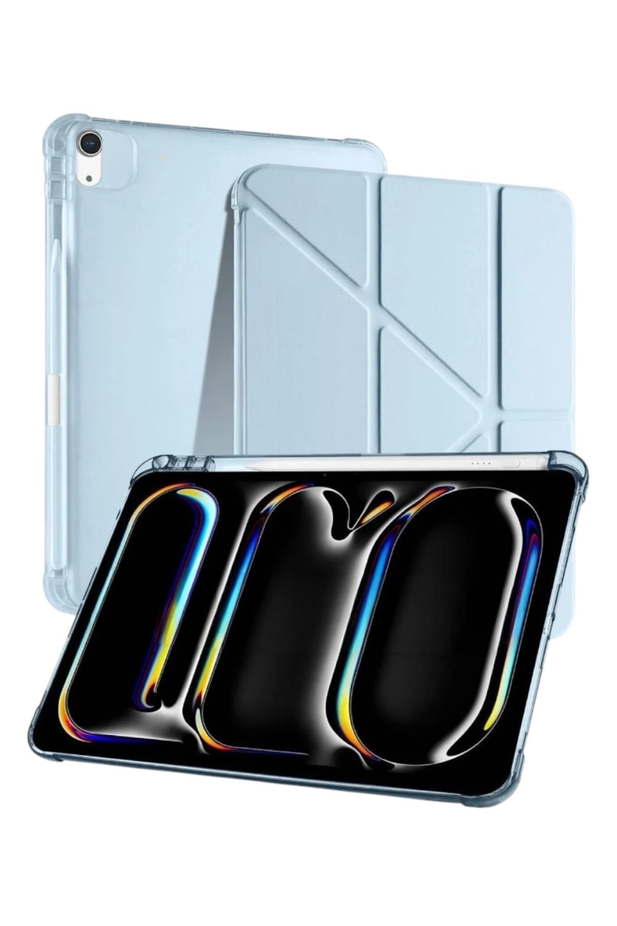 KILIF HOUSE Apple iPad Air 13inç M2 2024 Uyumlu Kılıf Kalem Şarj Bölmeli Tablet Kılıfı A2898 A2899 A2900