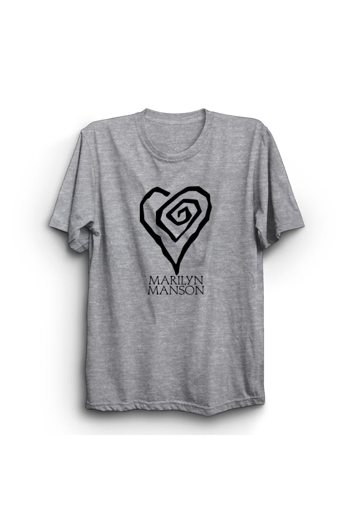 The Fame Marilyn Manson, Heart Logo, Rock Metal Müzik Grubu Baskılı, Unisex, %100 Pamuk Tişört