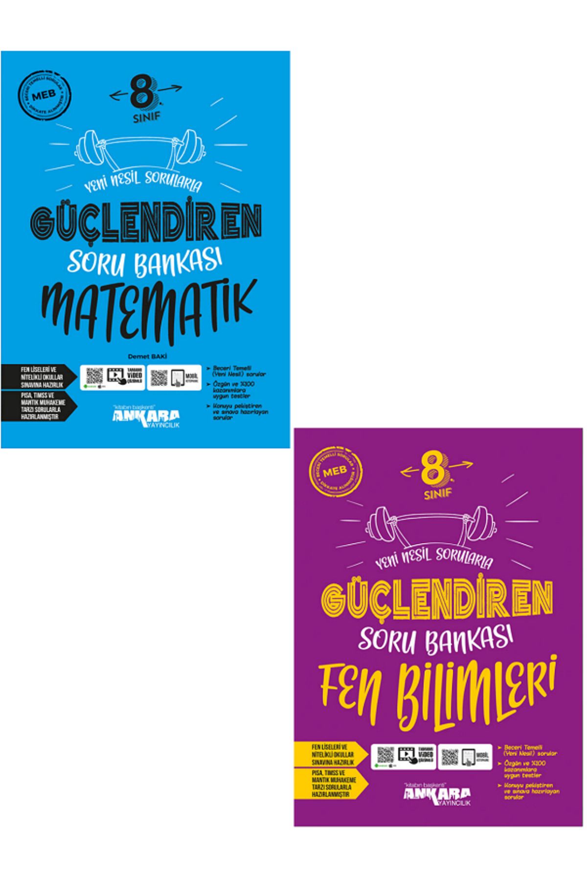 Efsane Yayınları 8.Sınıf Ankara Güçlendiren Matematik + Fen Bilimleri Soru Bankaları - 2 KİTAP - Video Çözümlü