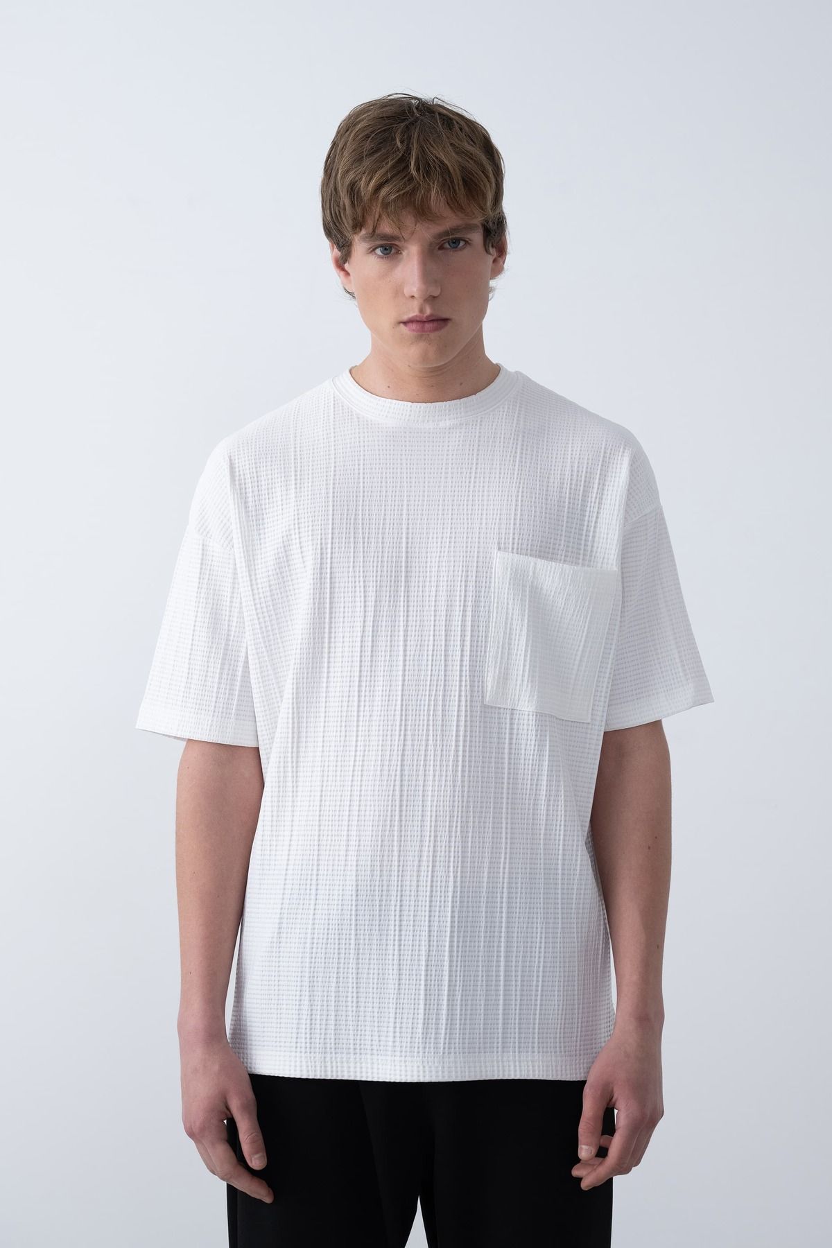 Scornic Ogz Wear Premium Gofre Full Likra Kumaş Oversize Cepli Tişört