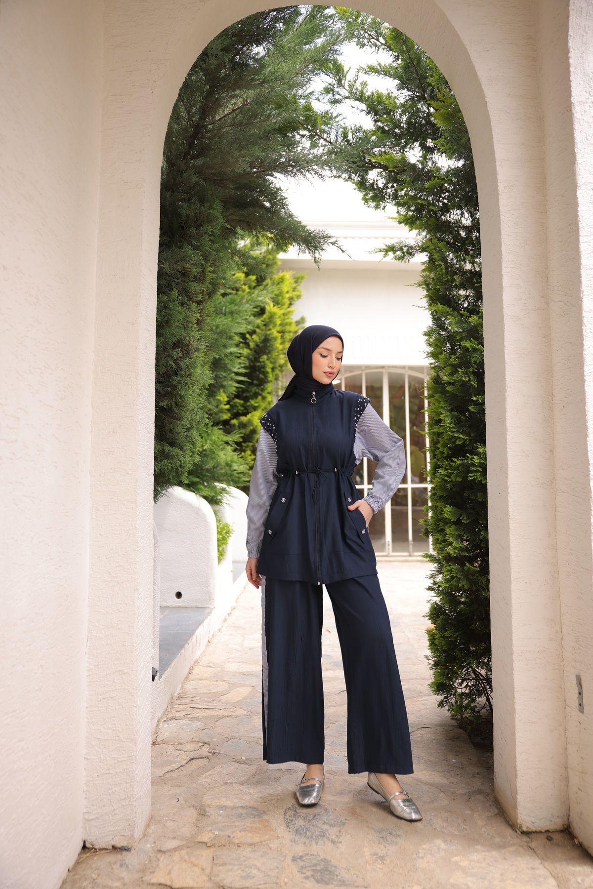 MİMİ Luxury Wear Kadın Tesettür Eşofman Takımı, Alt-üst Takım, Şık Ve Modern tesettür giyim Taş datay