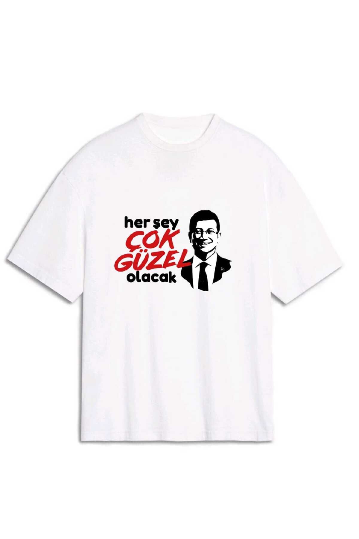 FULL TOLERANCE Ekrem İmamoğlu- Herşey Çok Güzel Olacak Oversize Bisiklet Yaka Unisex Model Tişört