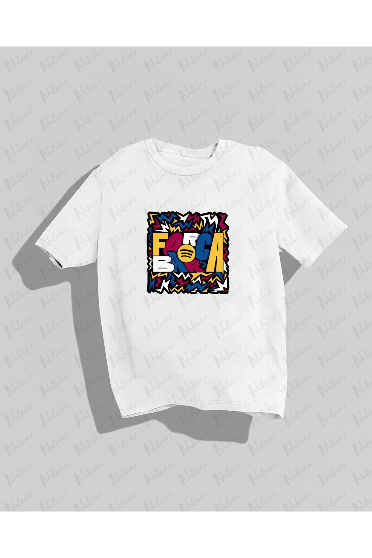 Nulivez Barcelona Tasarımı Baskılı Yüksek Kalite Kompakt Unisex Oversize T-Shirt