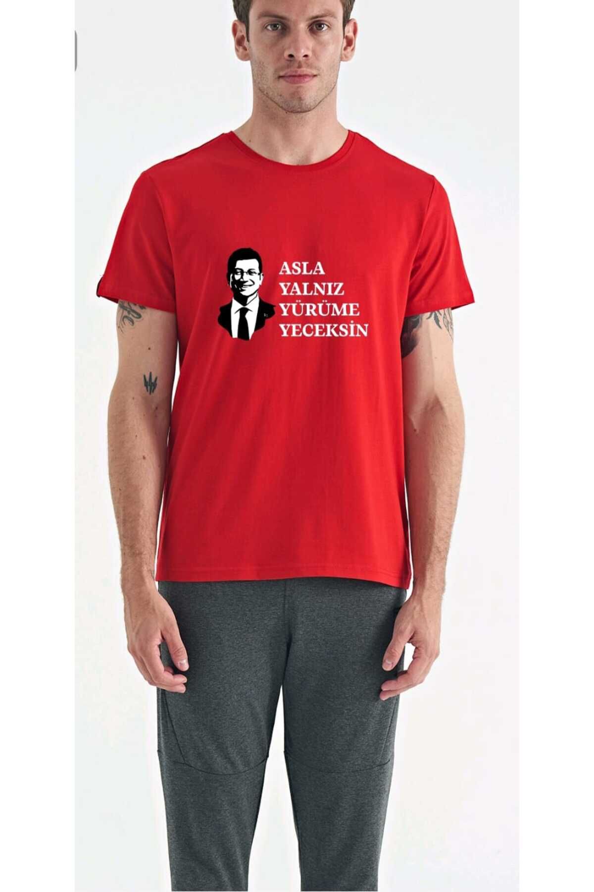 FULL TOLERANCE Ekrem İmamoğlu- ASLA YALNIZ YÜRÜMEYECEKSİN Oversize Bisiklet Yaka Unisex Model Tişört