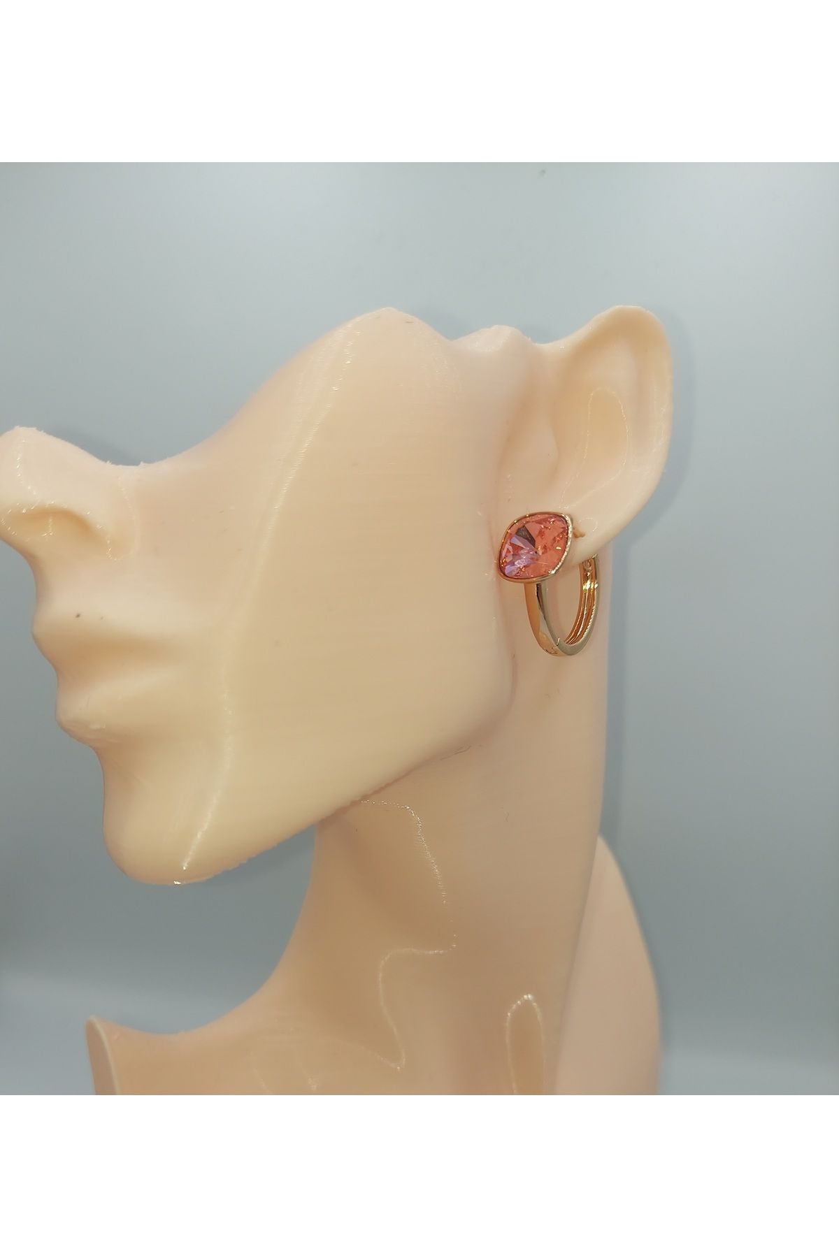 XUPING JEWELRY Xupıng Pembe Zirkon Taşlı Yüksek Kalite Çelik Küpe