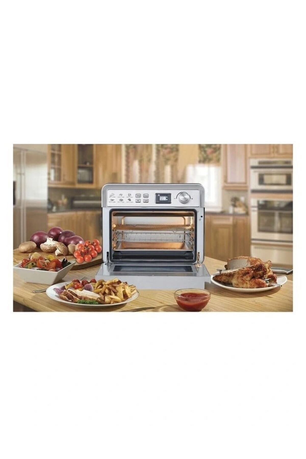 JEC-Digital Air Fryer Oven 22L, 1700W, SS, Programmable Temp, Convection Toaster Multi-Function 4