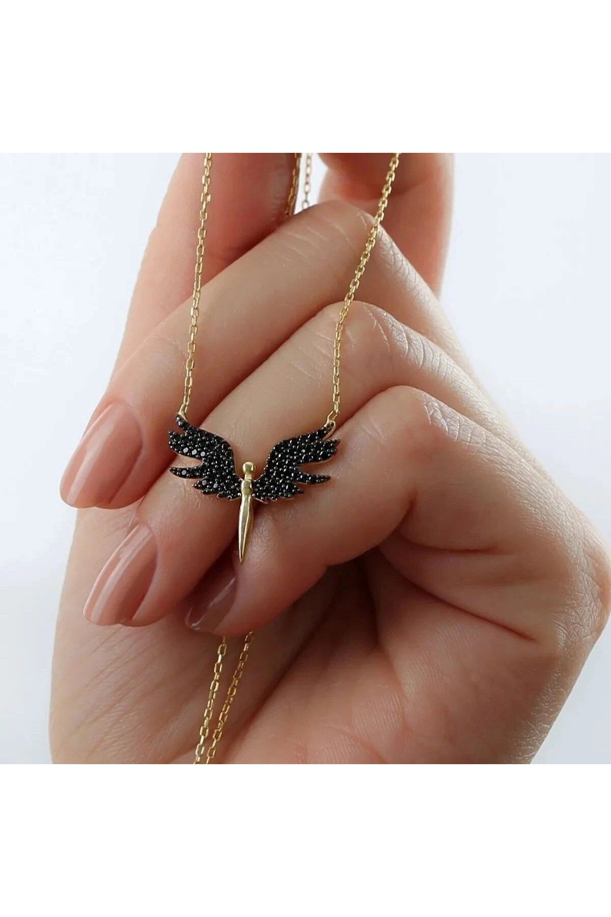 beonejewelry SİYAH TAŞLI MİKAİL KOLYE | 925 GÜMÜŞ