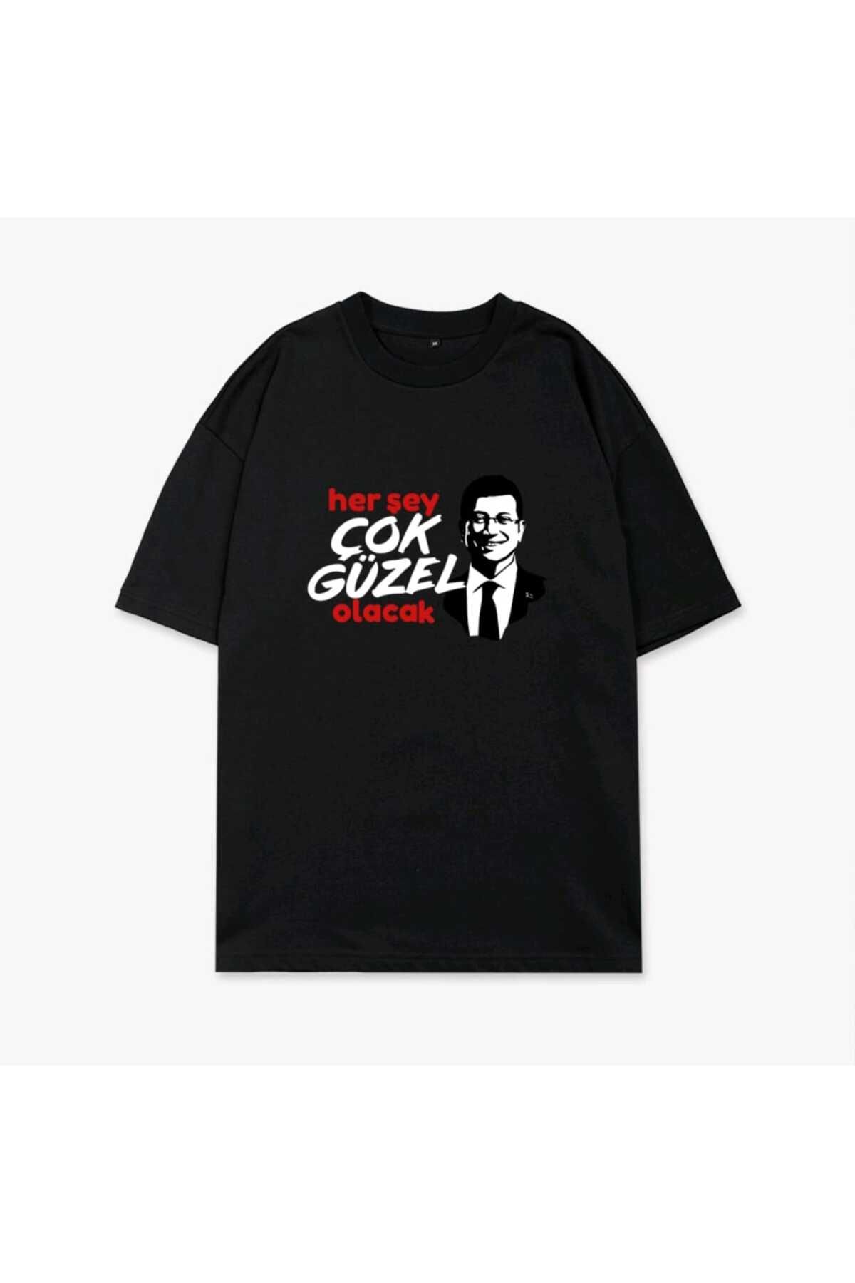 FULL TOLERANCE Ekrem İmamoğlu- Herşey Çok Güzel Olacak Oversize Bisiklet Yaka Unisex Model Tişört