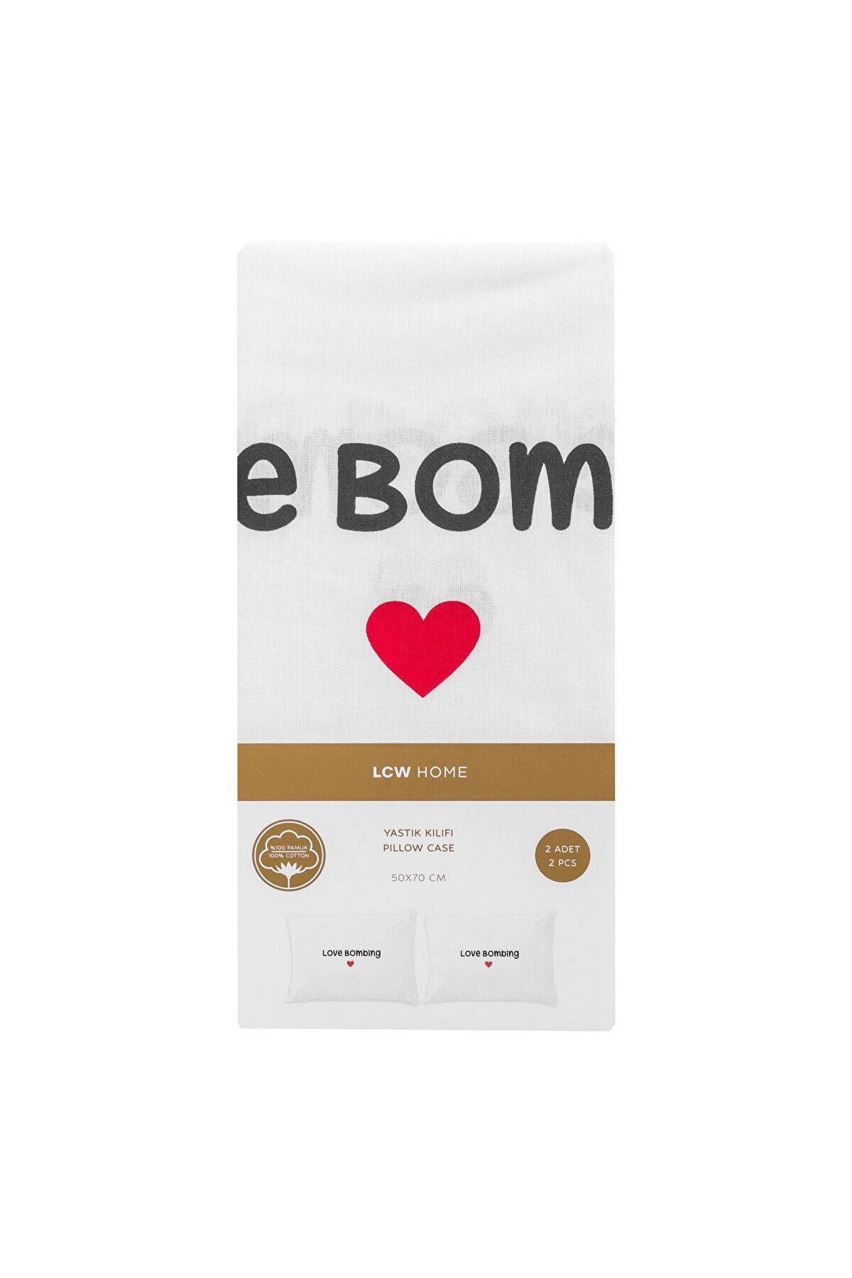 LC Waikiki-Lcw Home Heart Printed Pillow Case 2 Pcs 50X70 cm (S5) 4