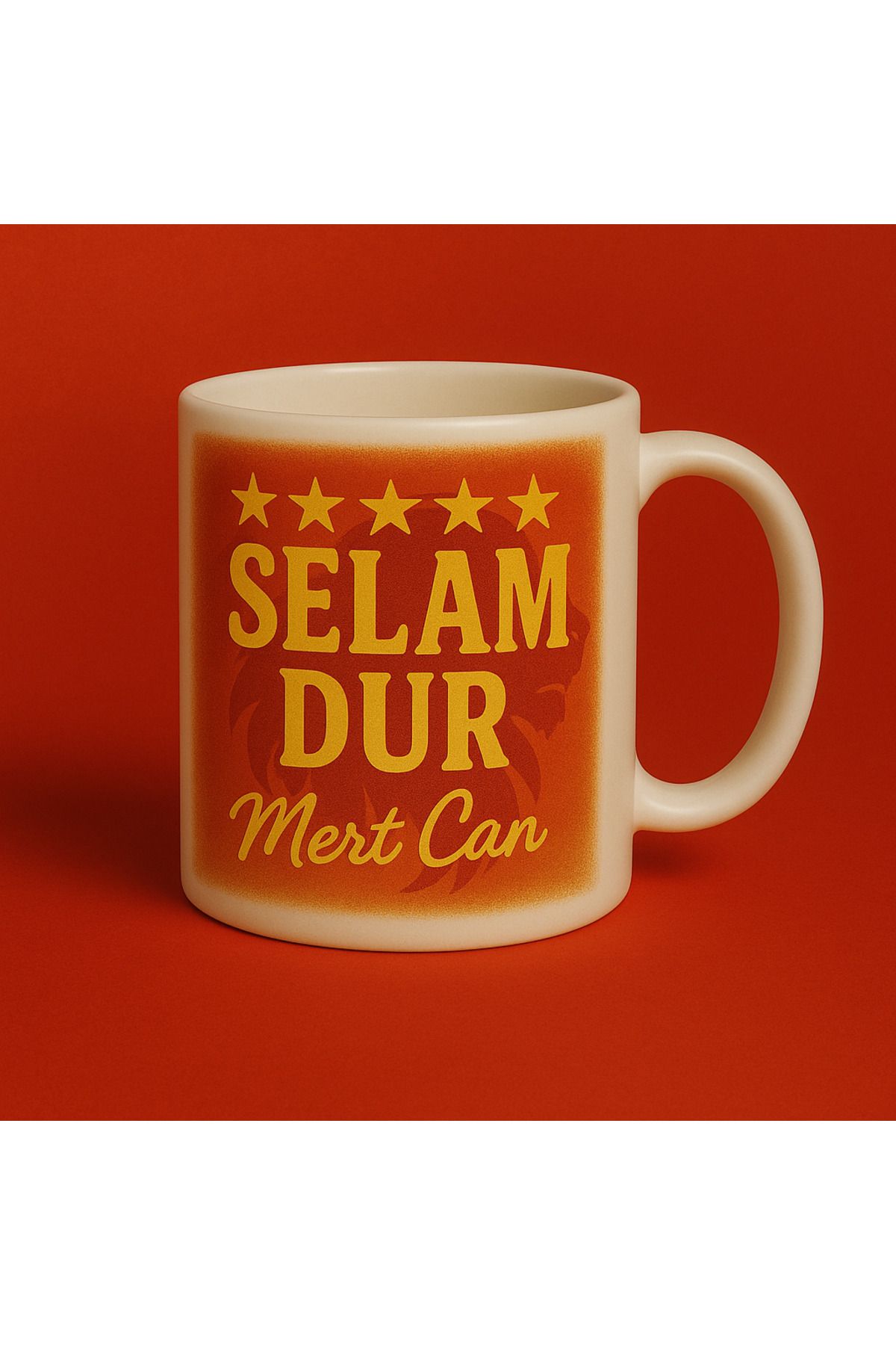 Kırtasiye Ofisi SELAM DUR BEŞ YILDIZLI ŞAMPİYONLUK TEMALI BEYAZ KUPA