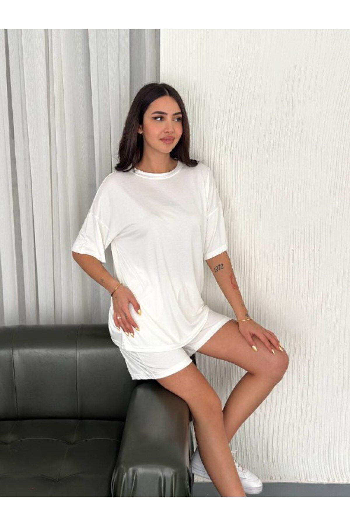Better Kadın Yumuşak Dokulu Modal Kumaş Kısa Şortlu/ T-shirt İkili Takım
