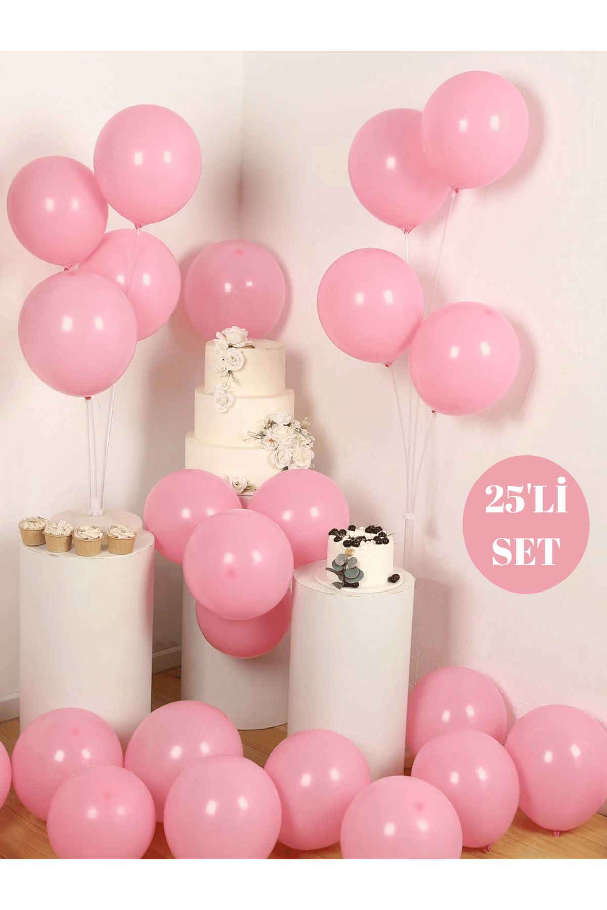 Bunloon Pastel Pembe Balon – Yumuşak Tonlu Şık ve Zarif Parti Süsü