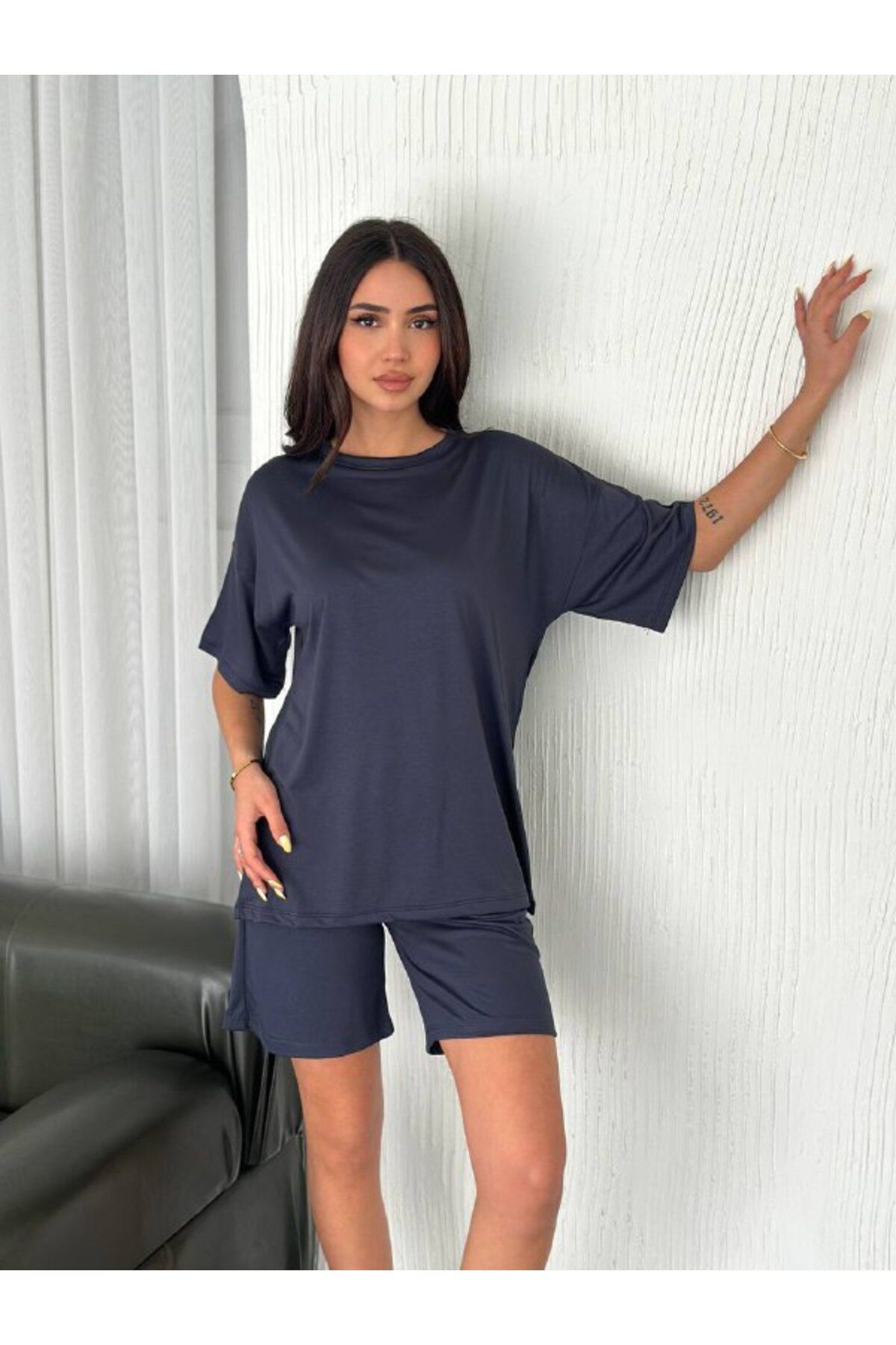 Better Kadın Yumuşak Dokulu Modal Kumaş Kısa Şortlu/ T-shirt İkili Takım