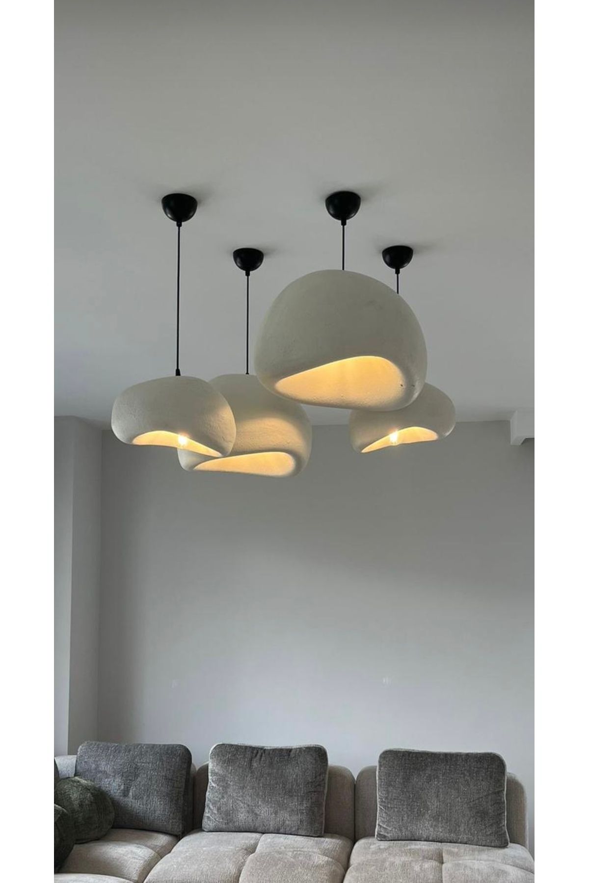 abacıshop Modern yaşarım beton sarkıt avize 4 Lü sarkıt avize