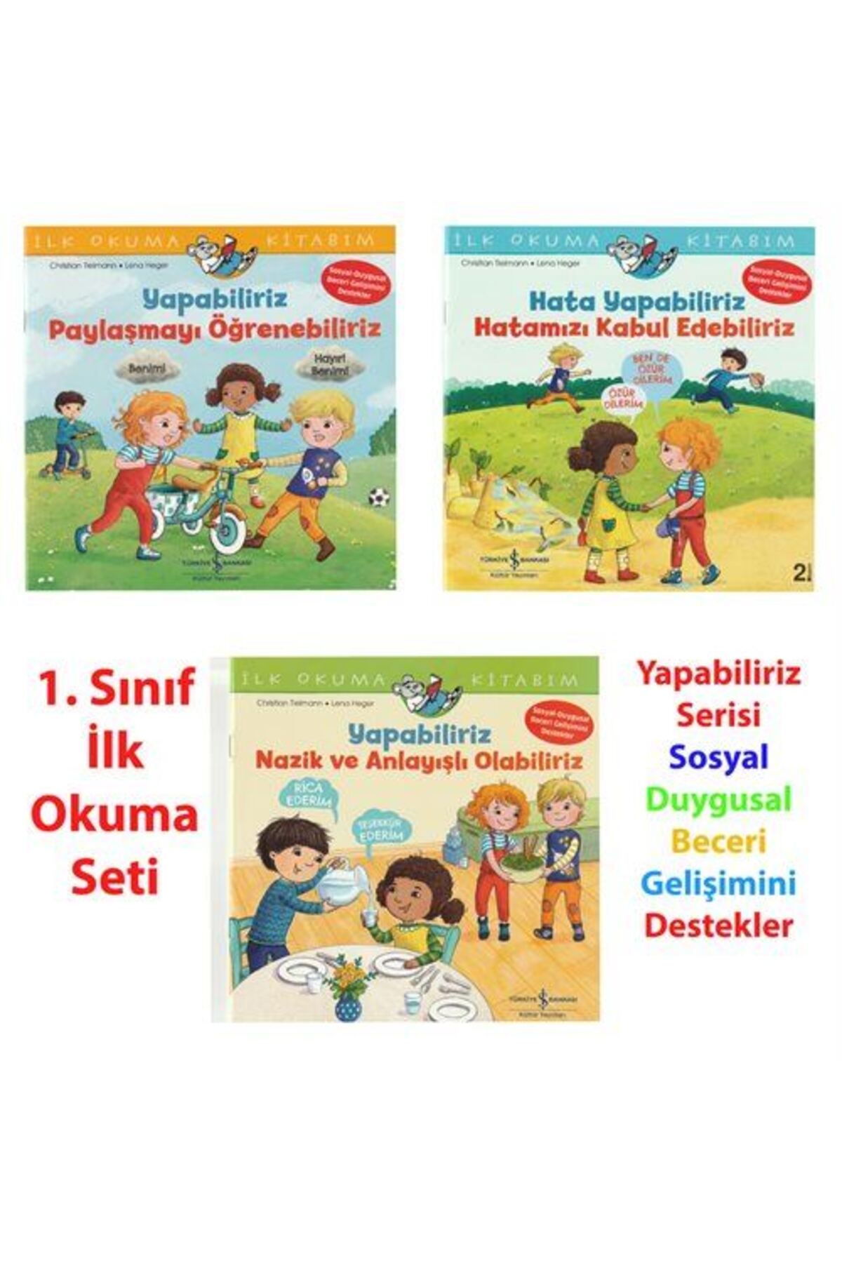 TÜRKİYE İŞ BANKASI KÜLTÜR YAYINLARI 1.Sınıf İlk Okuma Kitabım Yapabiliriz Serisi (3 Kitap Set) Sosyal-Duygusal Beceri Gelişimini Dest...