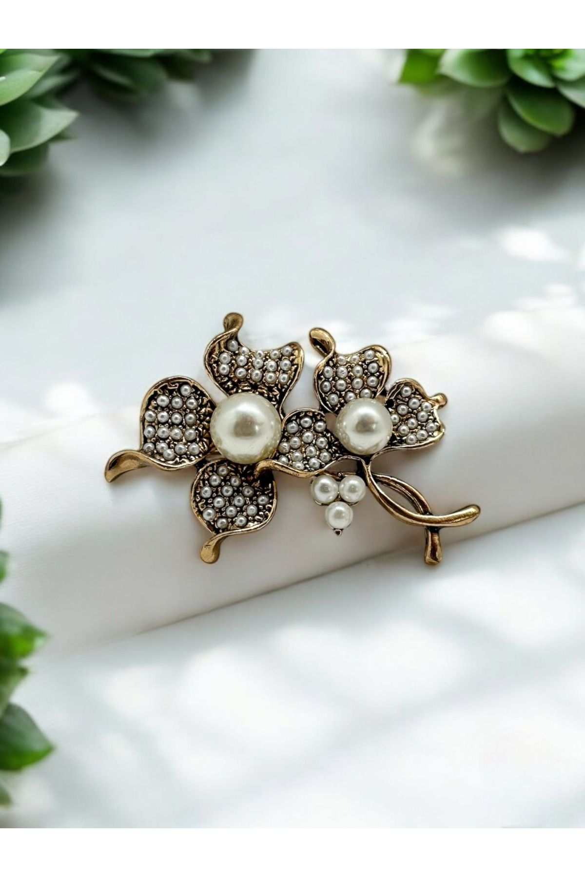 FUYA JEWELLERY İkili Çiçek Broş