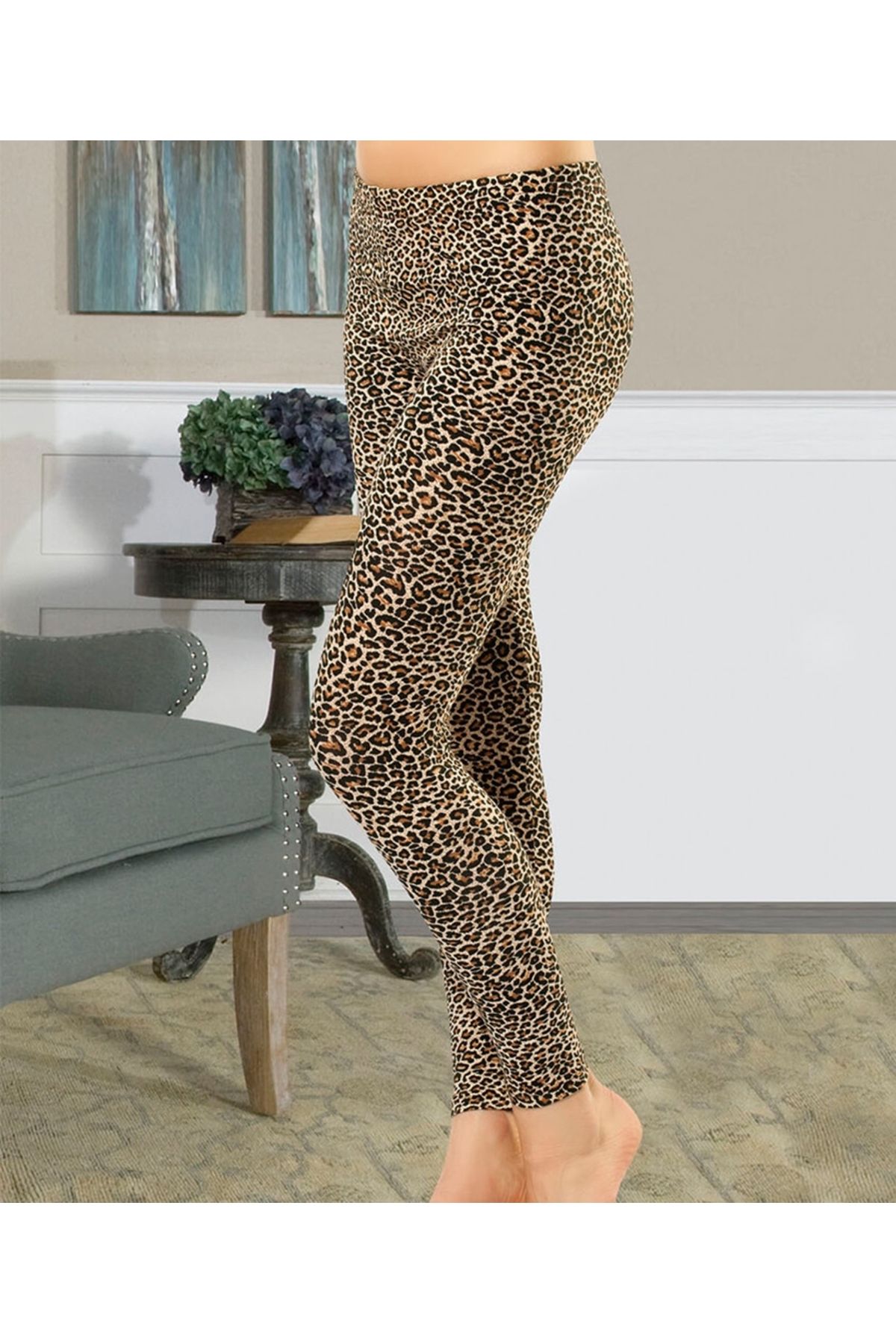 GiyimCity Leopar Uzun Kadın Tayt