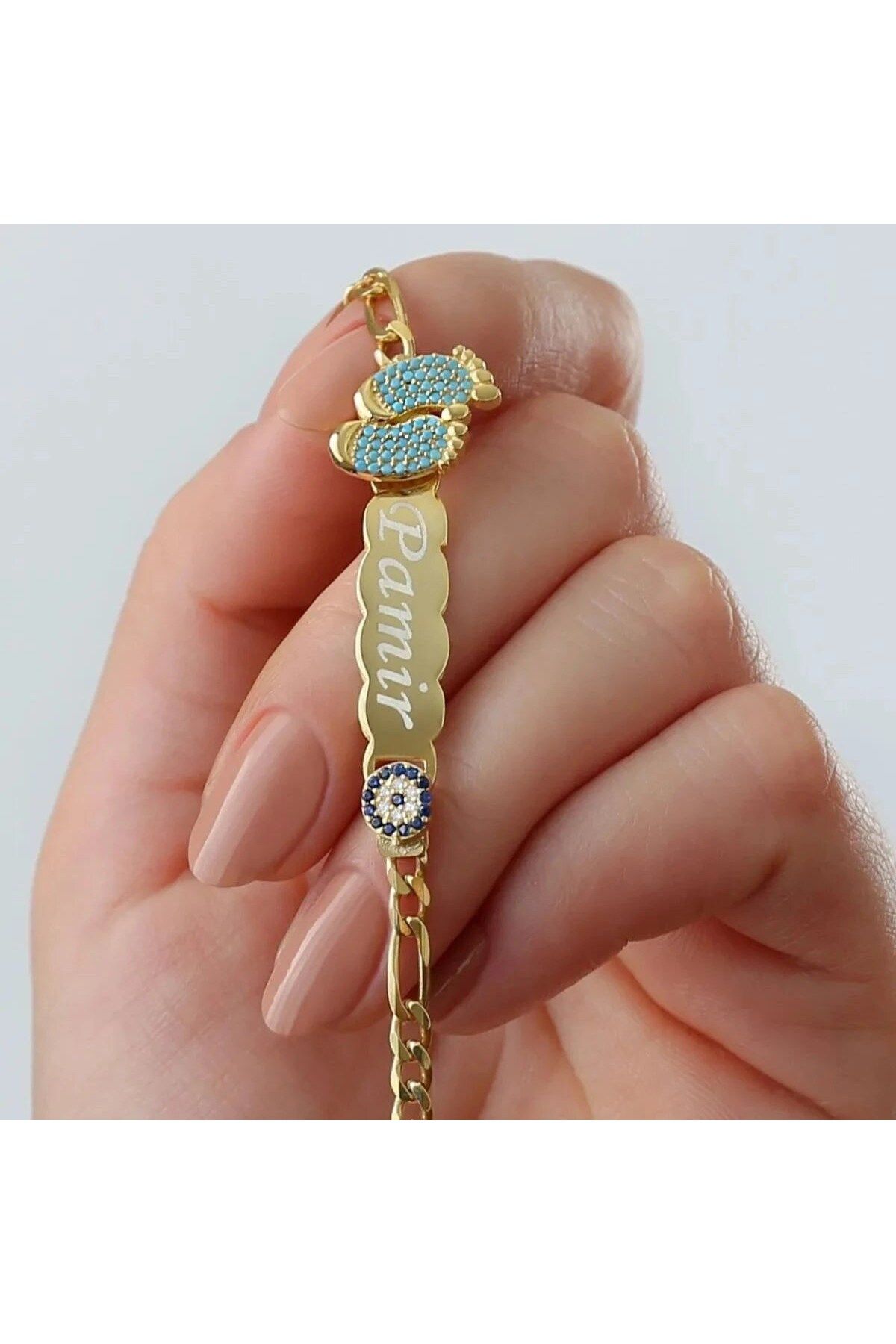 beonejewelry İSİMLİ NAZAR BEBEK BİLEKLİK | 925 GÜMÜŞ