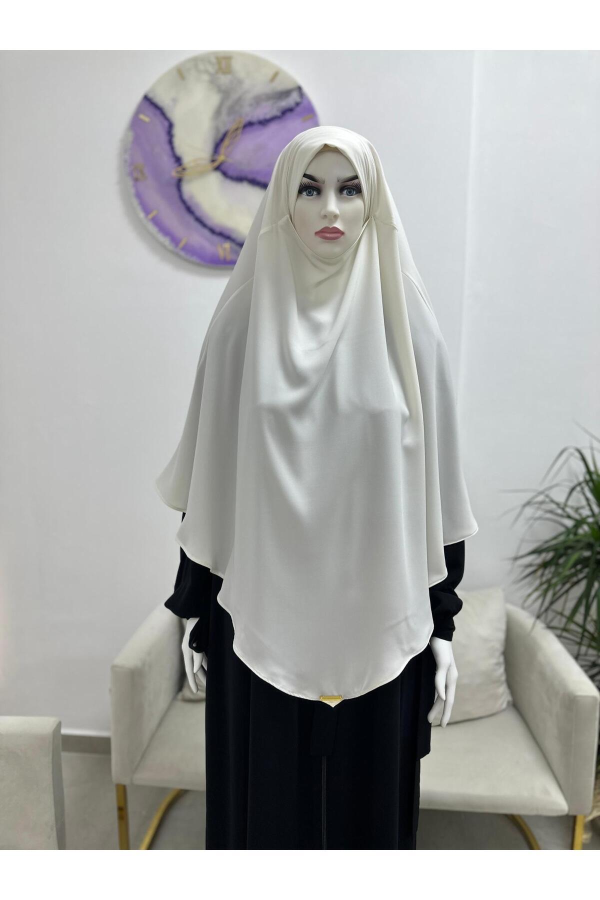 R&S modibone-Two-Layer Ready Sofle Scarf Medina Ipegi Suitable for Hajj and Umrah Ecru 1