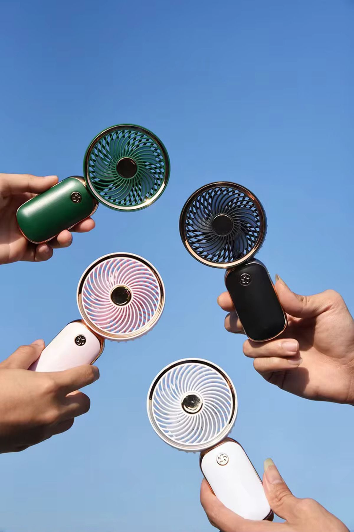 Rever Şarjlı Mini El Fanı Telefon Standlı Serinletici Masa ve El Vantilatörü