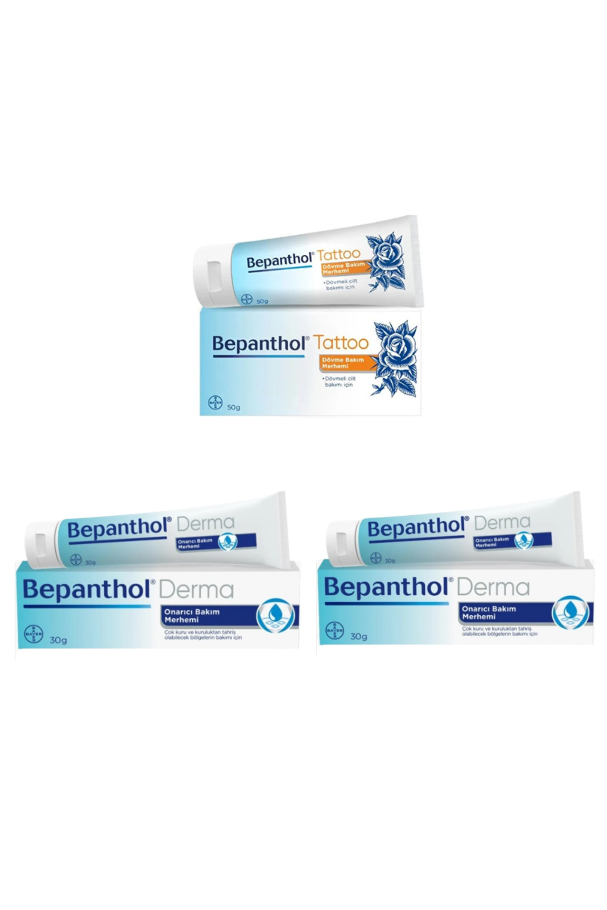 بپانتول پماد مراقبت از تاتو ۵۰ گرم، ۱ عدد + پماد مراقبت از ترمیم کننده پوست ۳۰ گرم، ۲ عدد