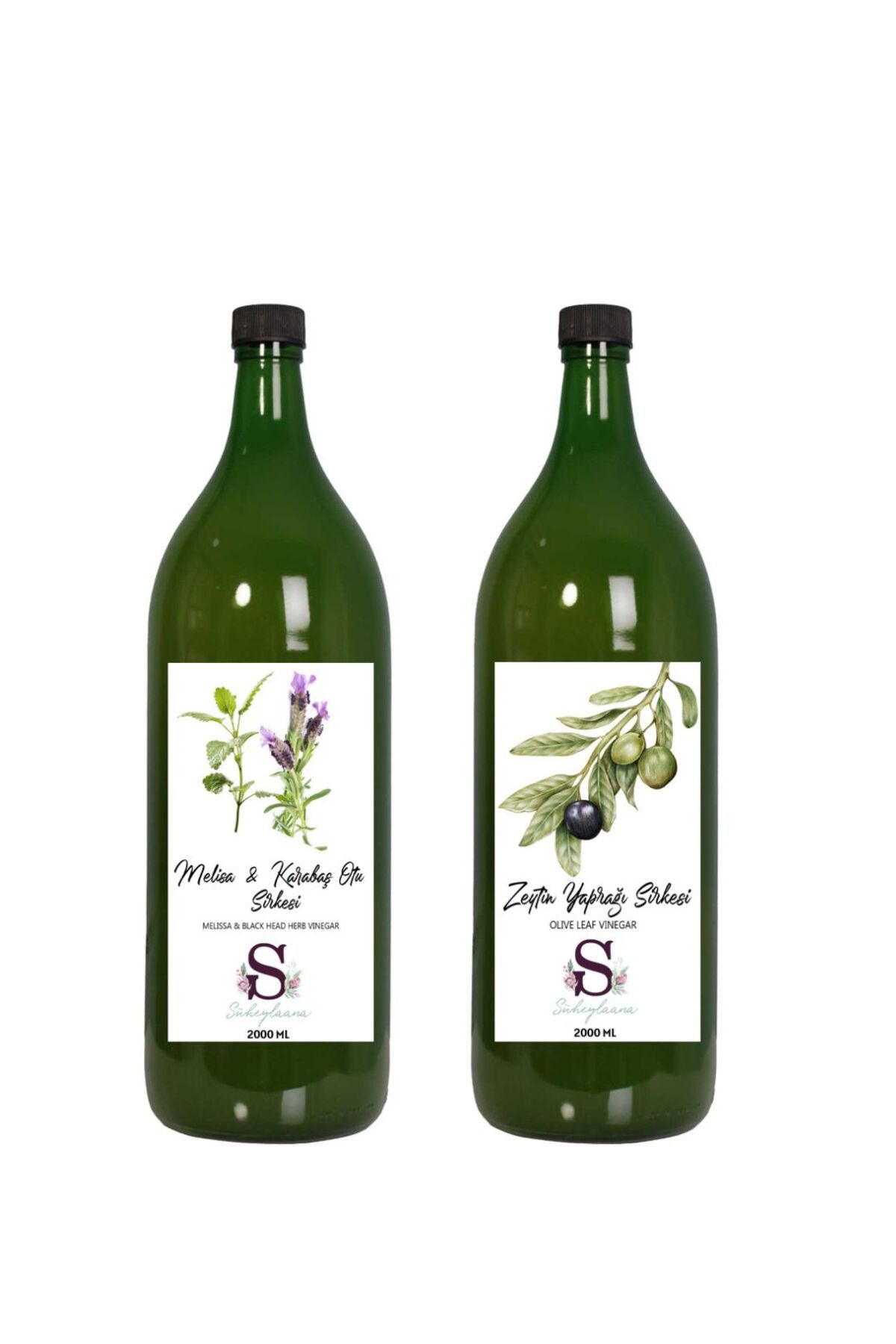 Süheylaana Doğal Melisa & Karabaş Sirkesi 2000 Ml - Doğal Zeytin Yaprağı Sirkesi 2000 Ml