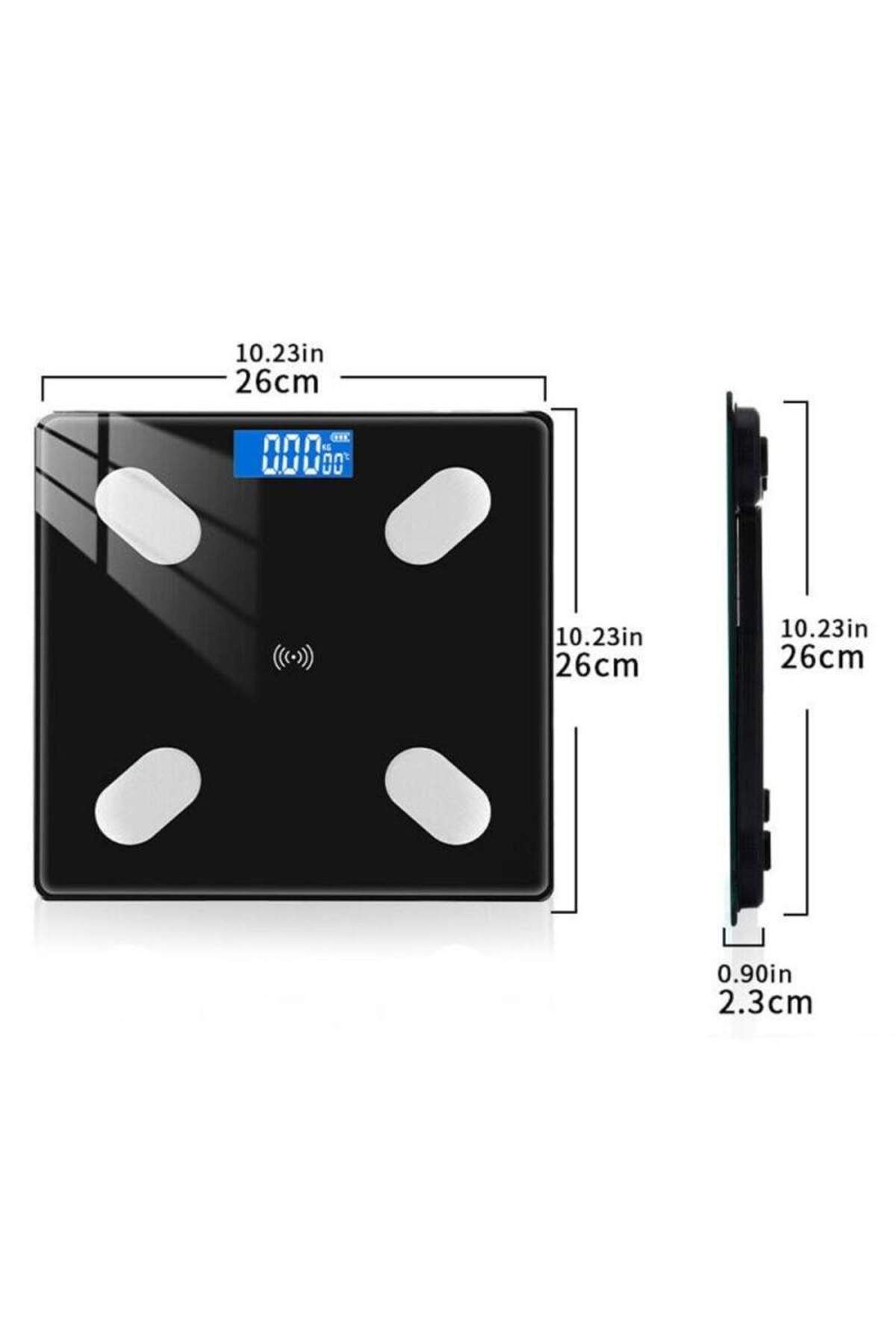 SIKS-Cântar digital inteligent pentru baie, conexiune Bluetooth, afișaj LCD, greutate maximă 180 kg, negru 6