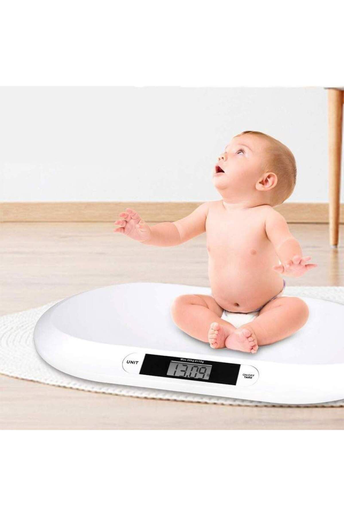 SIKS-Electronic Baby Scale, 20kg, Precise Sensor, Hold Function, Automatic Shutoff, 56x33 cm, White 3
