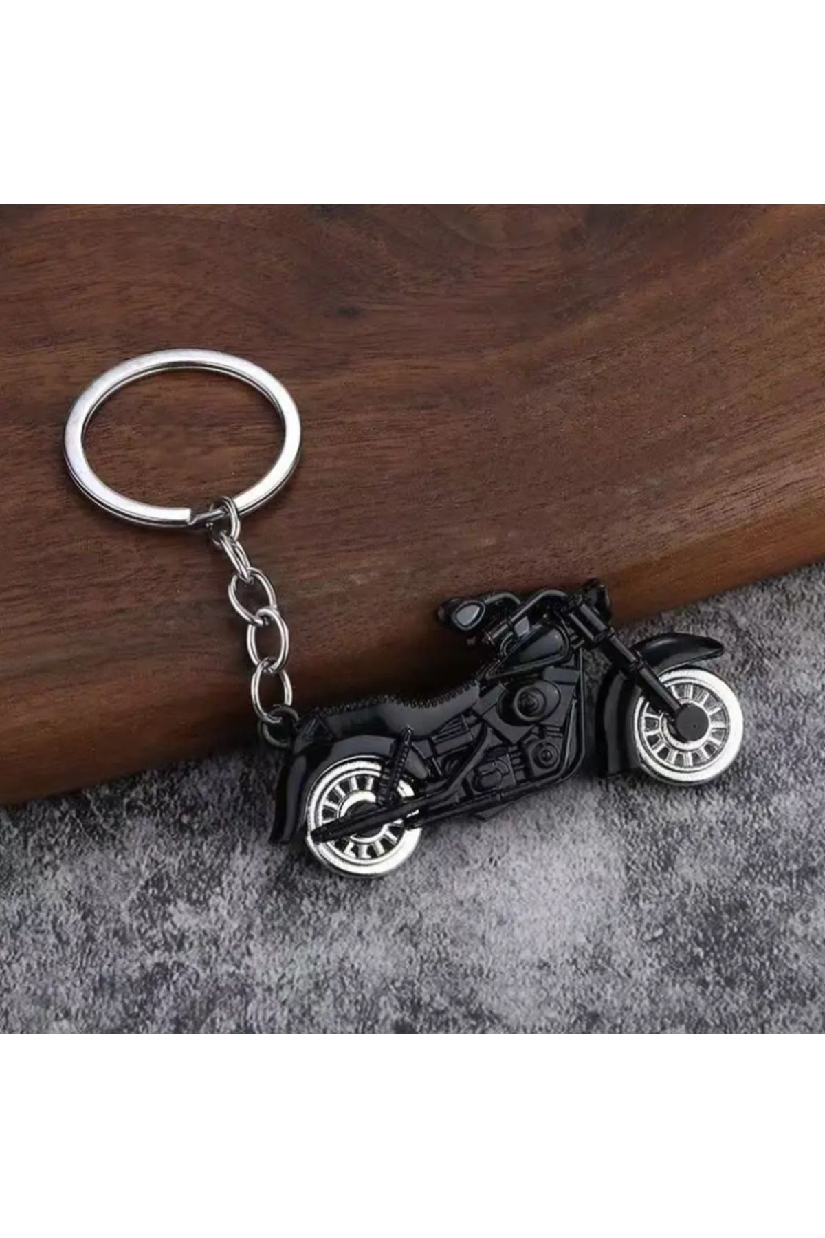 Bizde Ne Yok ki Motosiklet Büyük Vintage Metal Karabina Anahtarlık Dönen Tekerleği Baskılı Renkli Bisiklet
