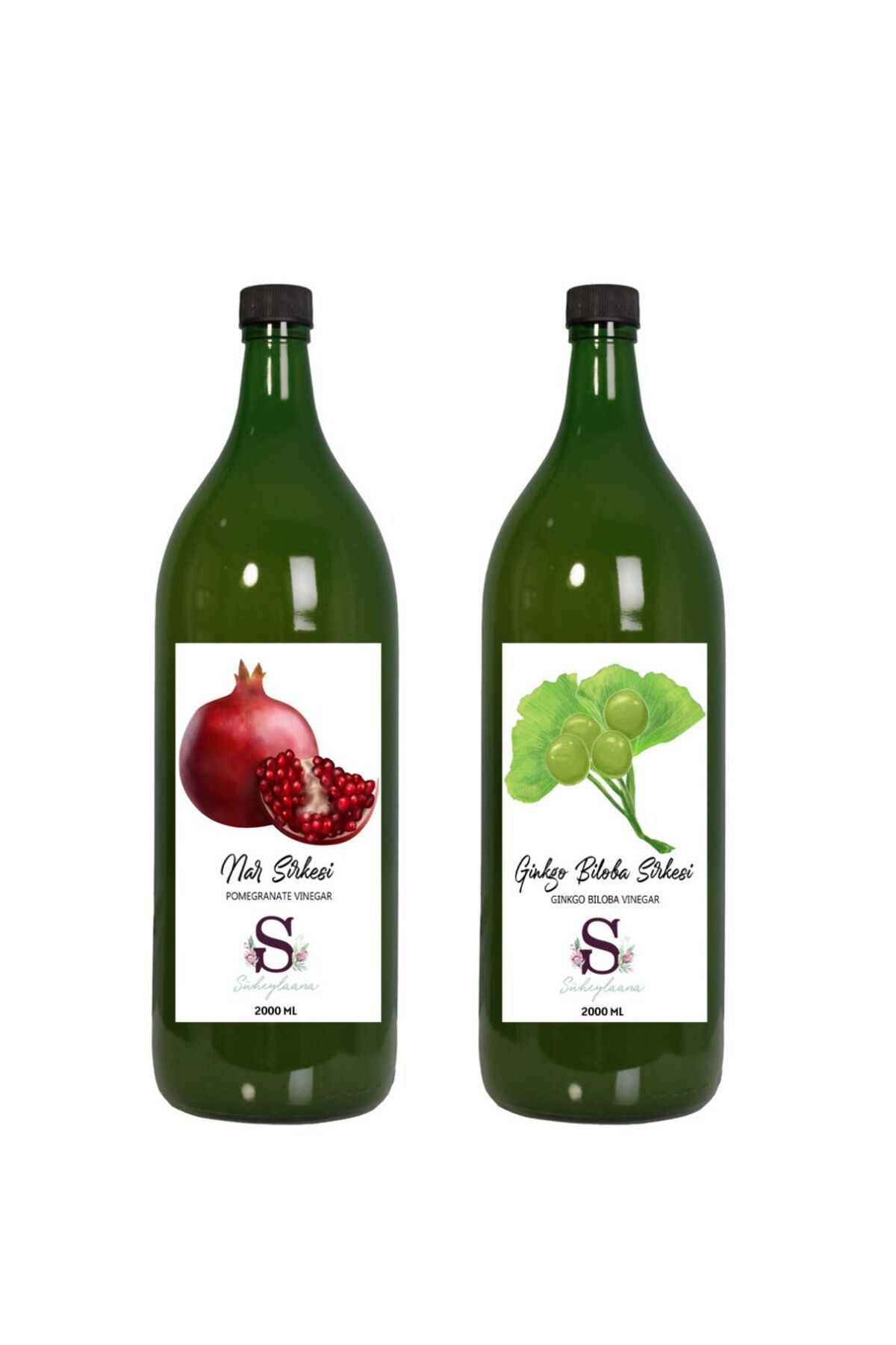 Süheylaana Doğal Nar Sirkesi 2000 Ml - Doğal Ginkgo Biloba Sirkesi 2000 Ml
