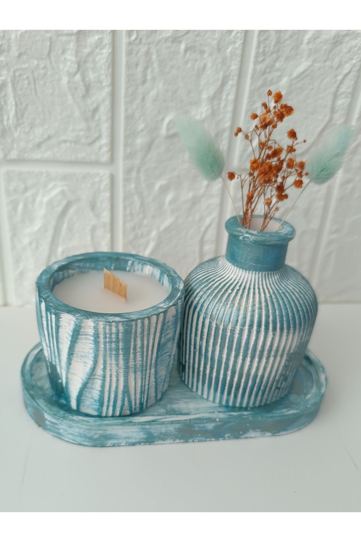 crafts tasarım atölyesi Crafts Tasarım 3 Lü Dekoratif Mum Seti