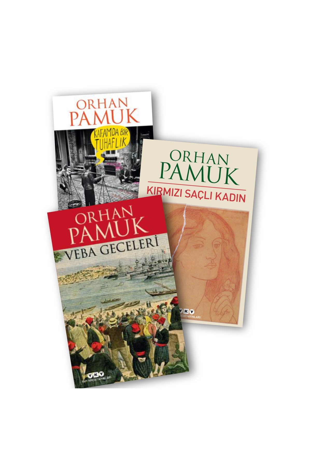 Yapı Kredi Yayınları Veba Geceleri - Kırmızı Saçlı Kadın - Kafamda Bir Tuhaflık Orhan Pamuk 3 lü Kitap Seti
