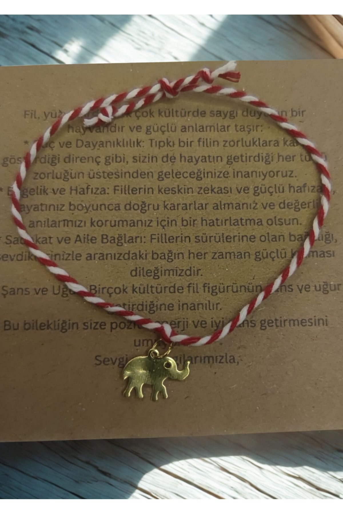 Menar Tasarım Fil Figürlü İpli Bileklik - Şans ve Güç Sembolü