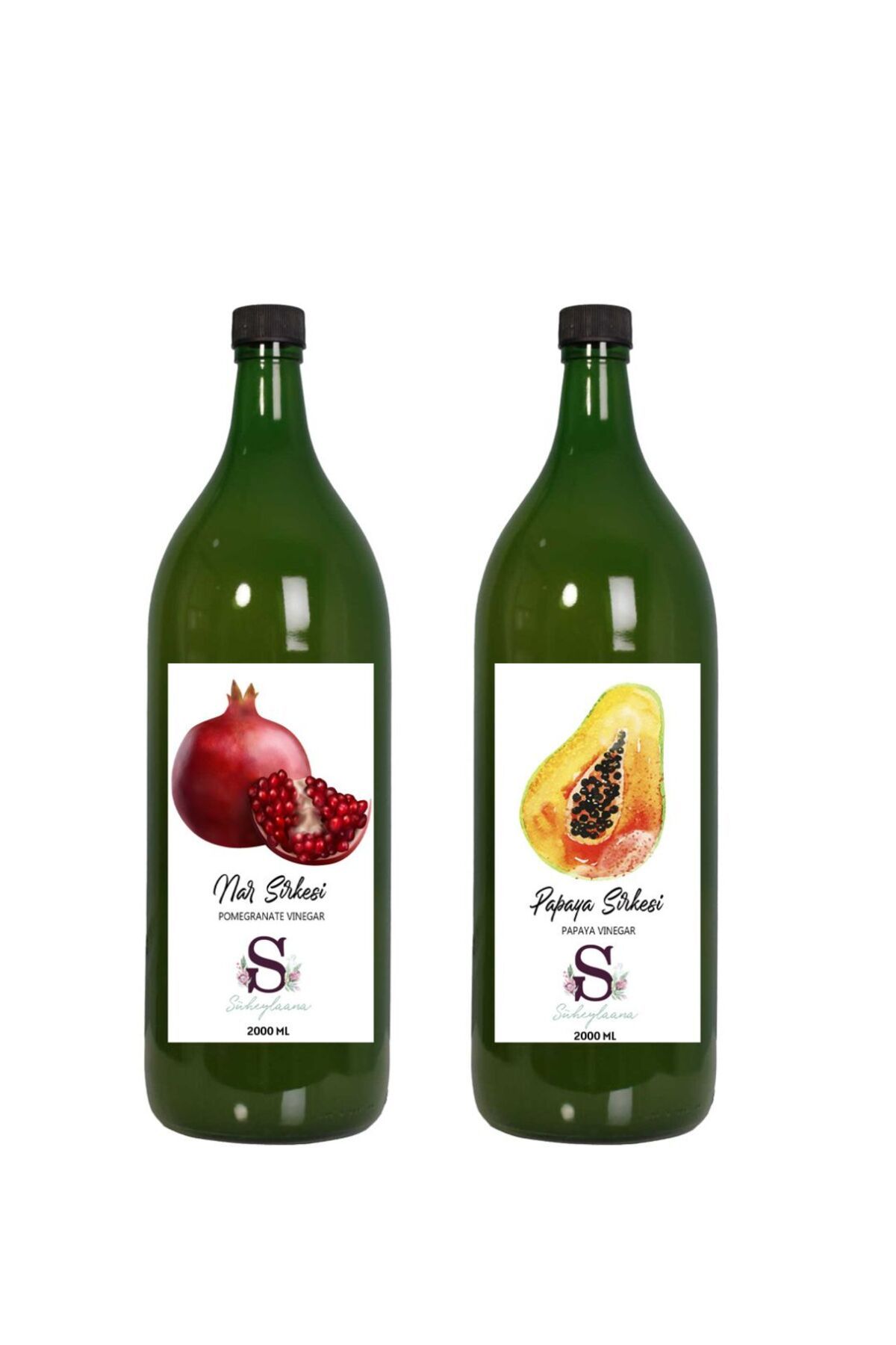 Süheylaana Doğal Nar Sirkesi 2000 Ml - Doğal Papaya Sirkesi 2000 Ml