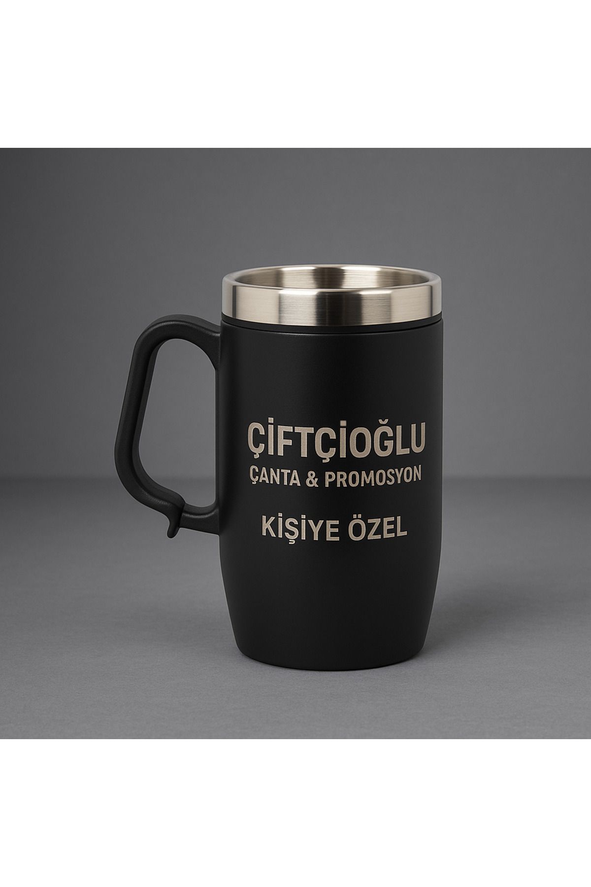 çiftçioğlu Kişiye Özel Lazer İsim Baskılı İç Dış Çelik Termos Bardak 280ml